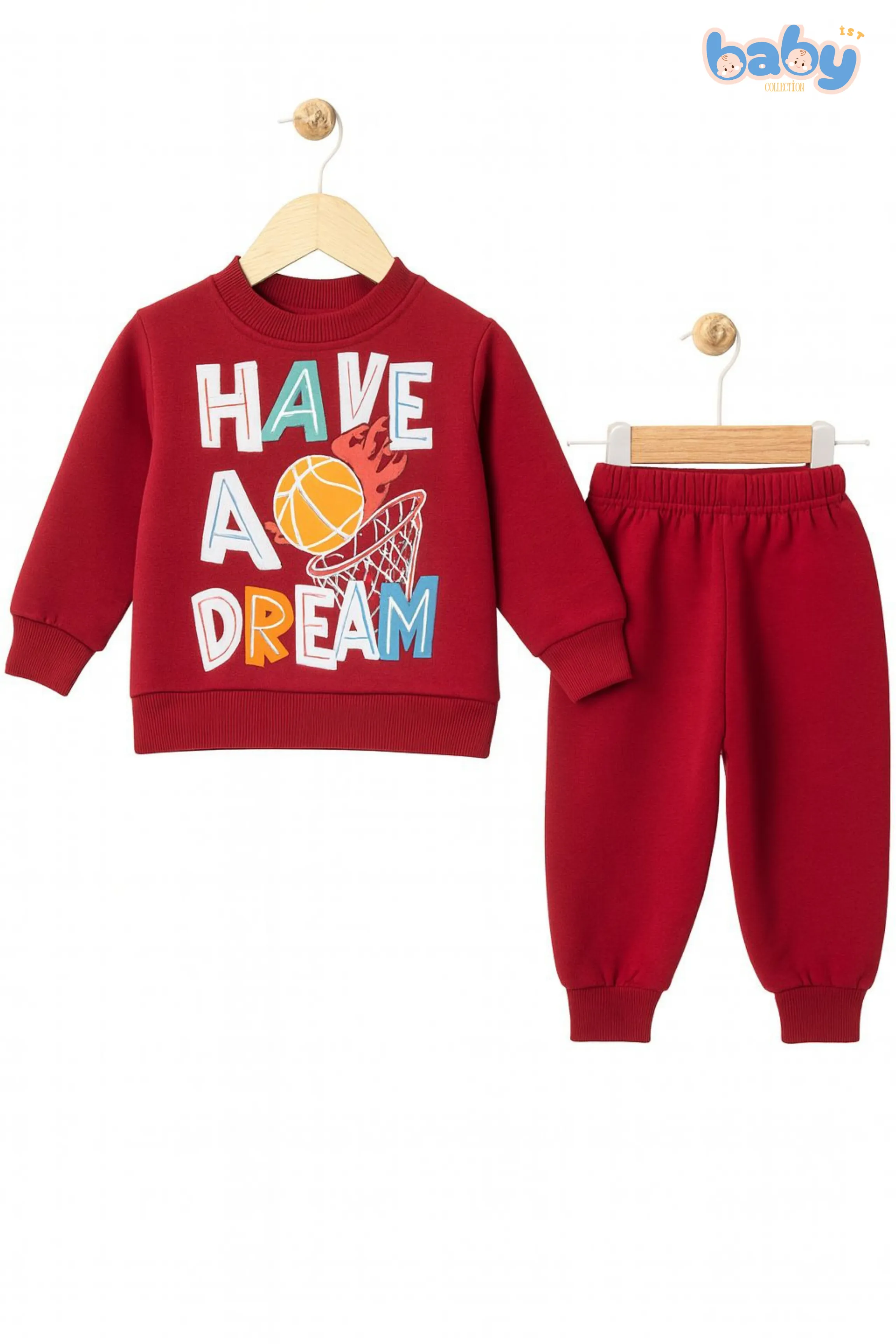 Have a Dream Baskılı Bebek Takımı - Kırmızı