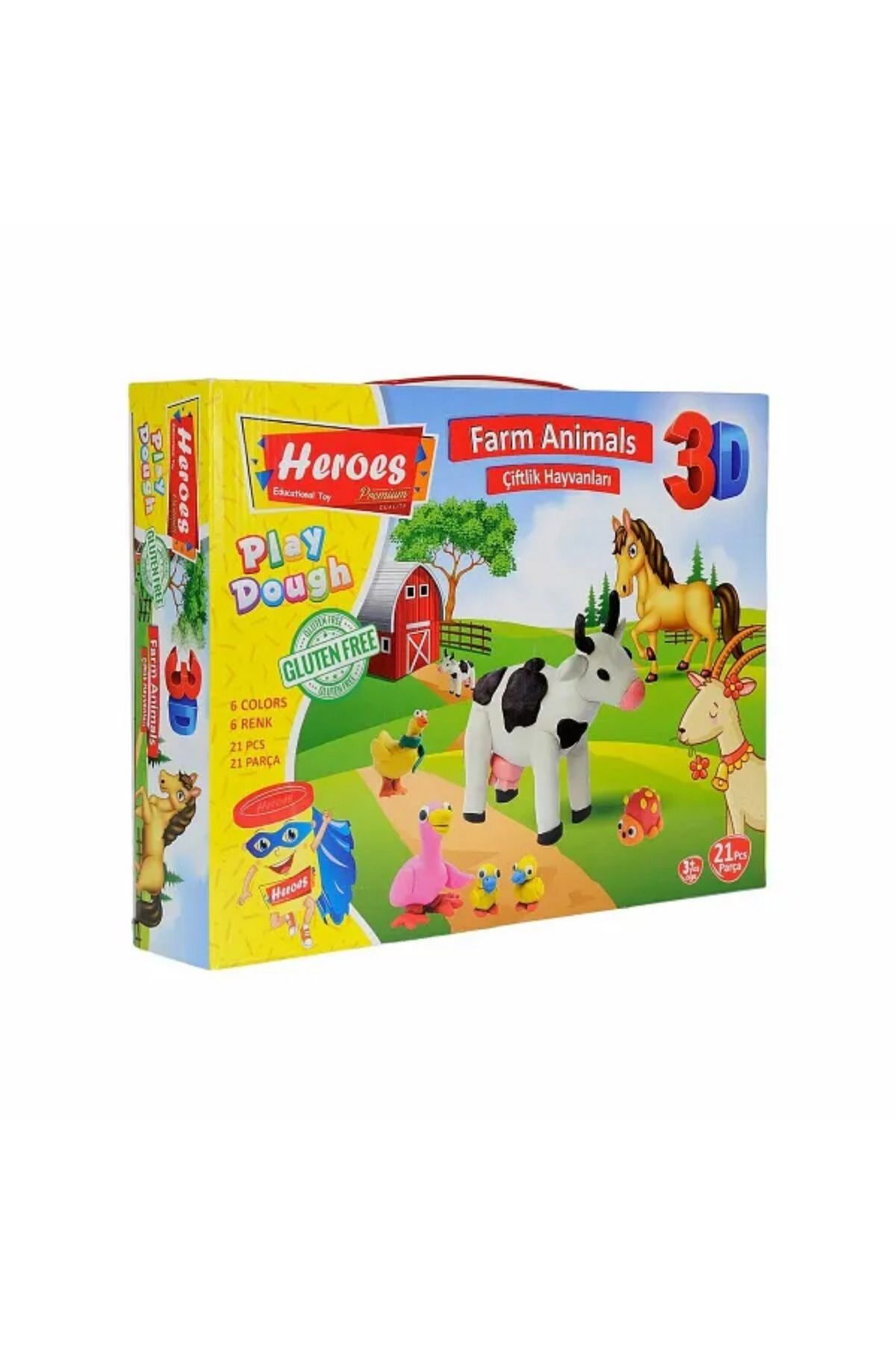 3D Farm Animals Seti Kutulu Oyun Hamuru Seti