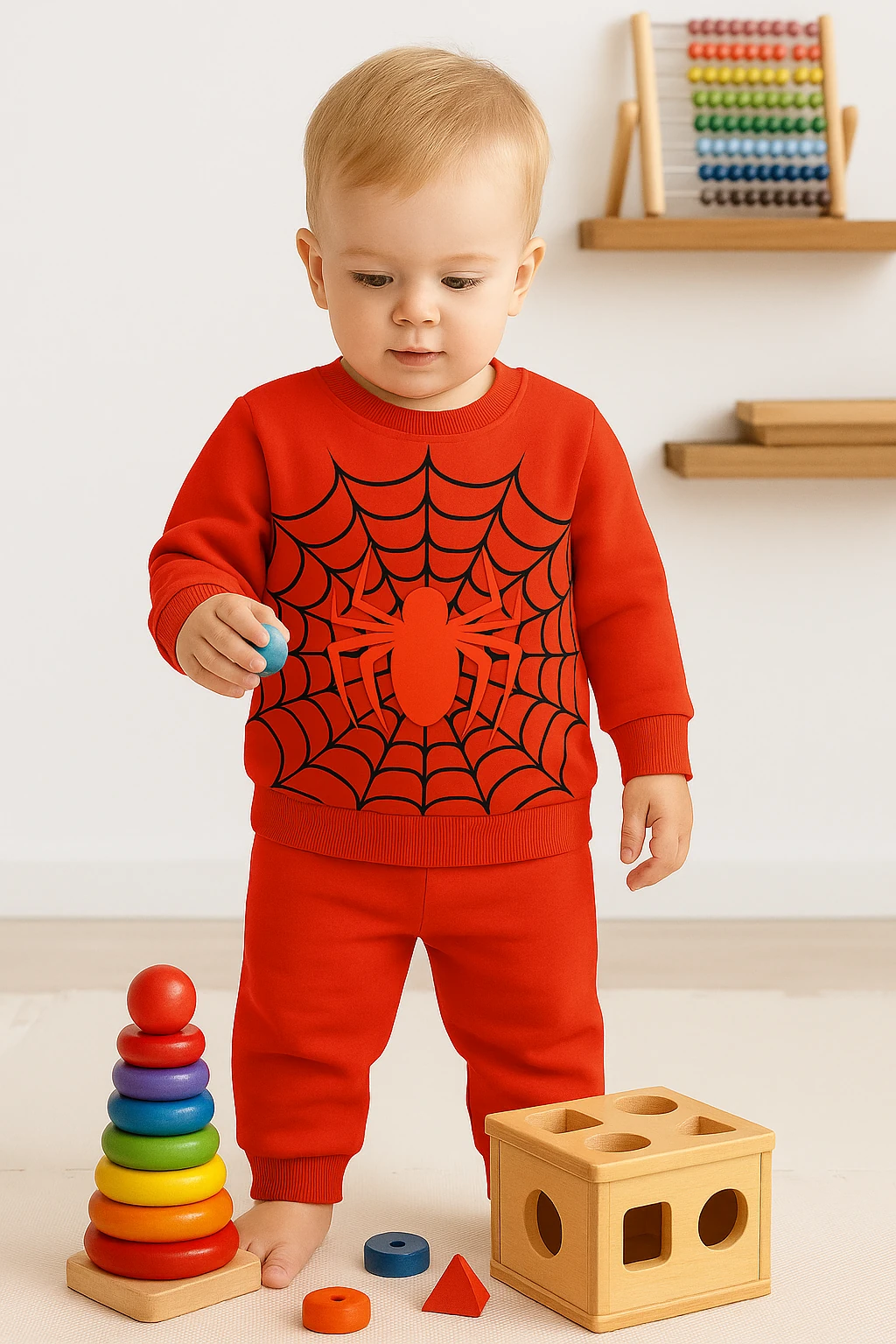 Spiderman Baskılı Bebek Takımı