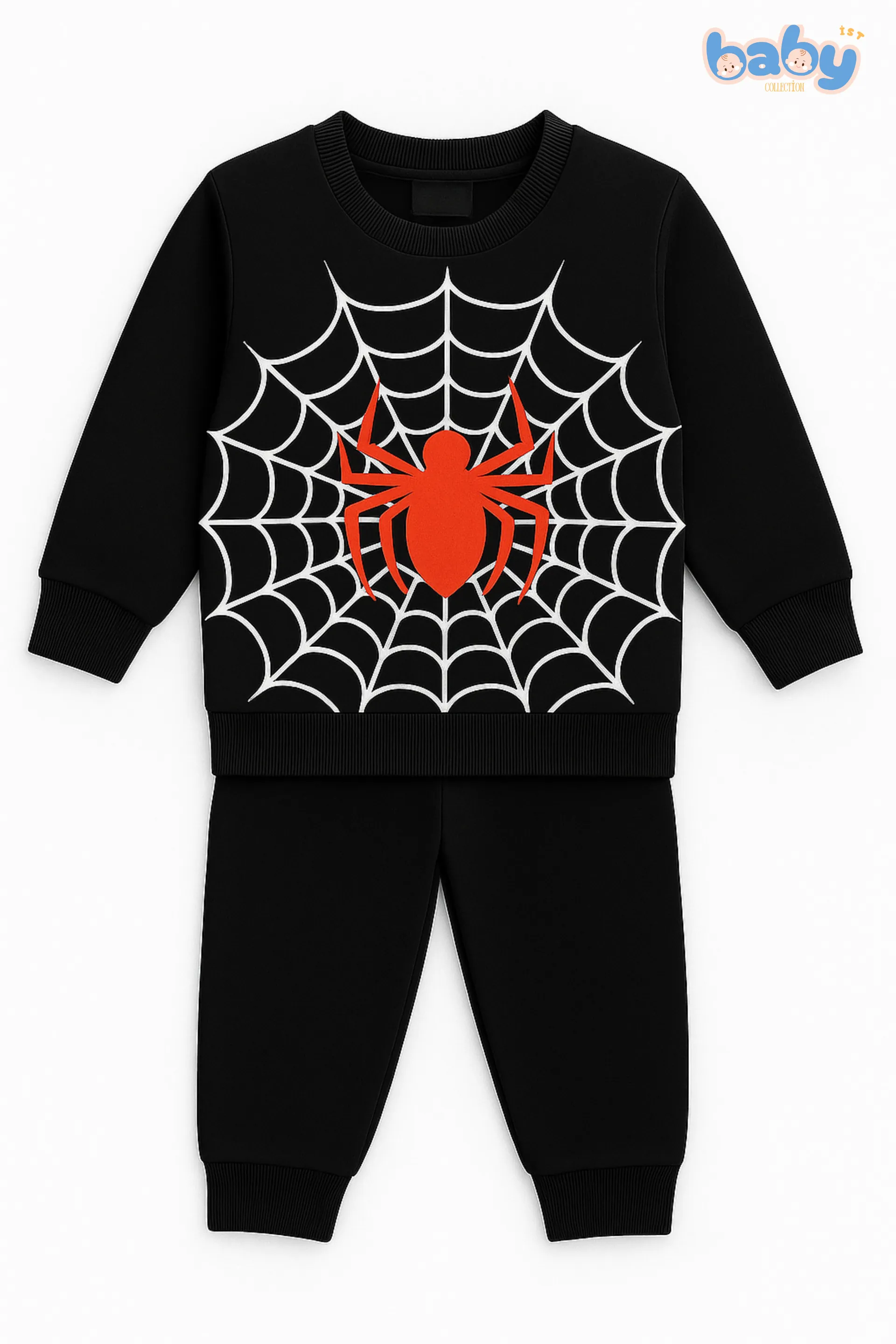 Spiderman Baskılı Bebek Takımı - Siyah