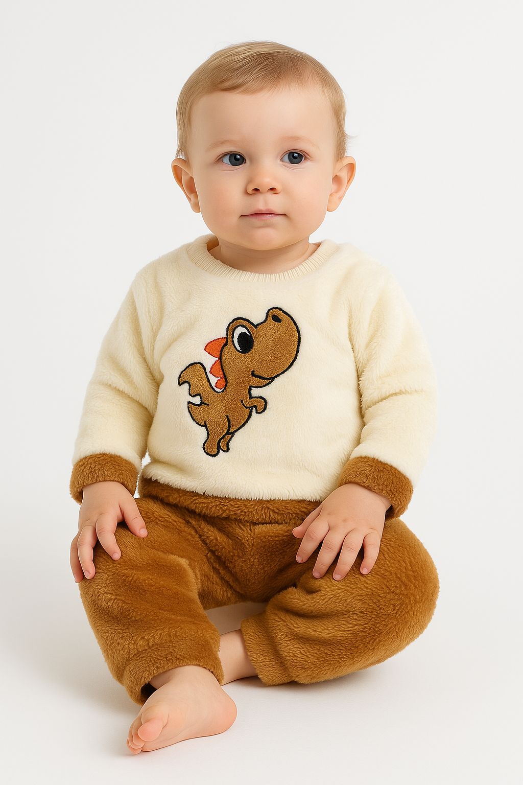 Dinozor Nakışlı Welsoft Bebek Takımı