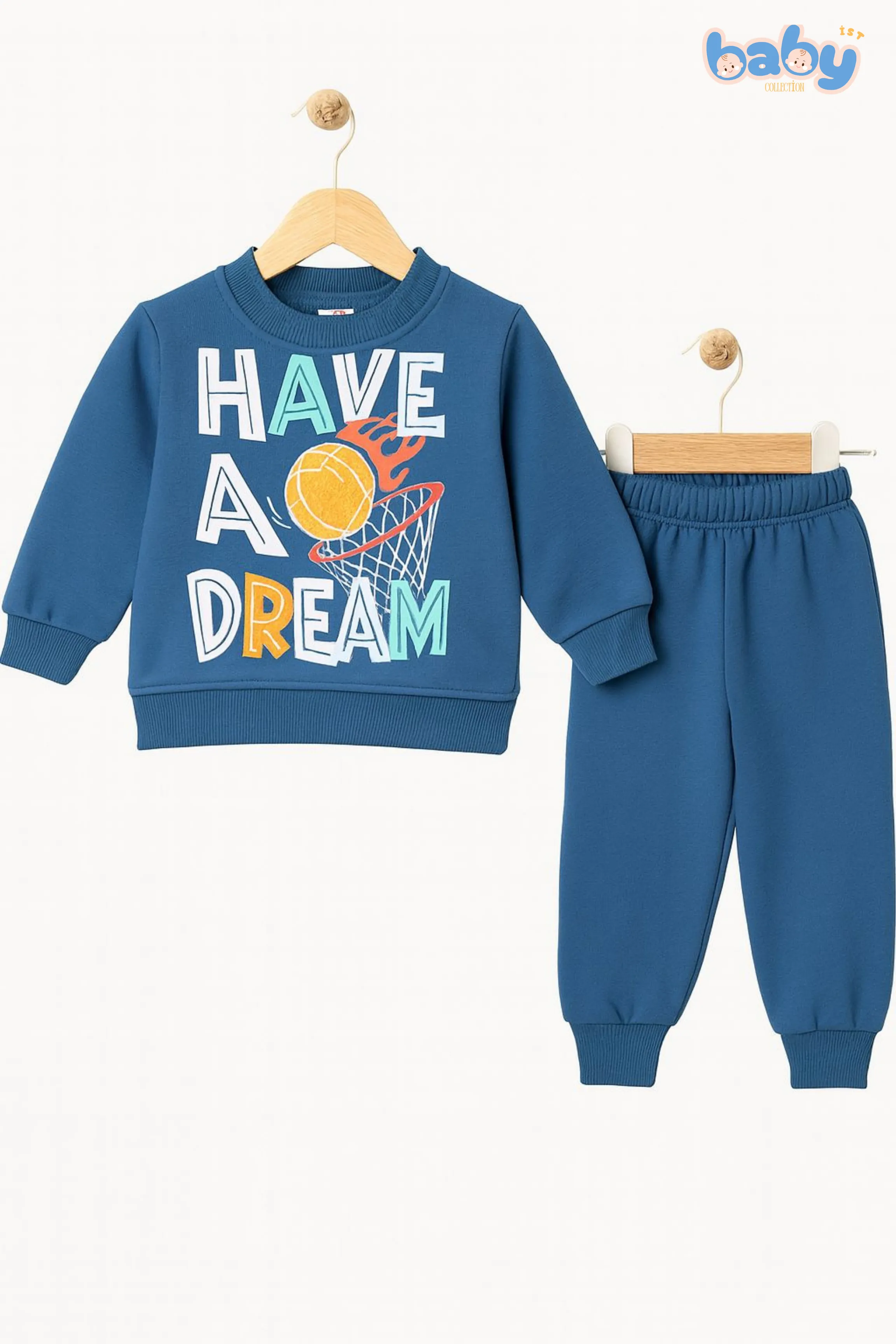 Have a Dream Baskılı Bebek Takımı - Mavi