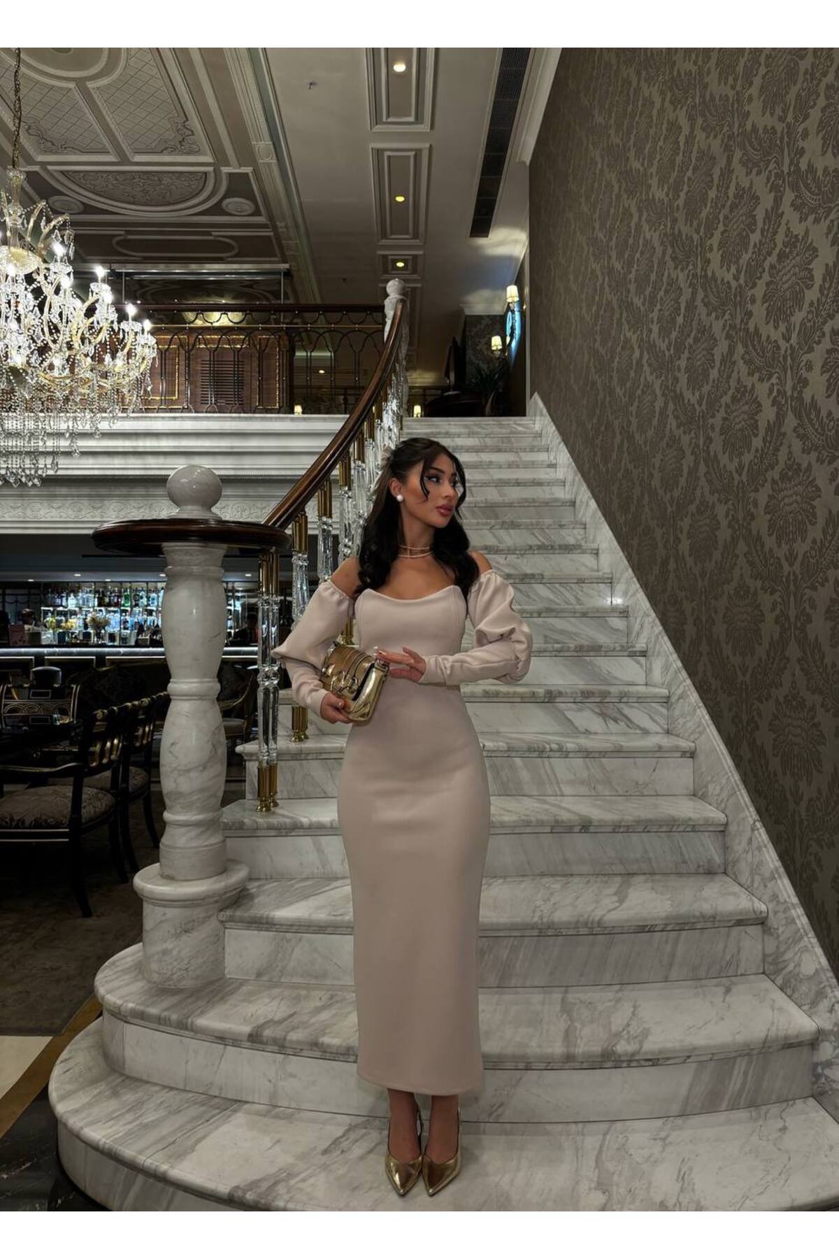 Prenses Kol, Midi Zarif Elbise "Royal"