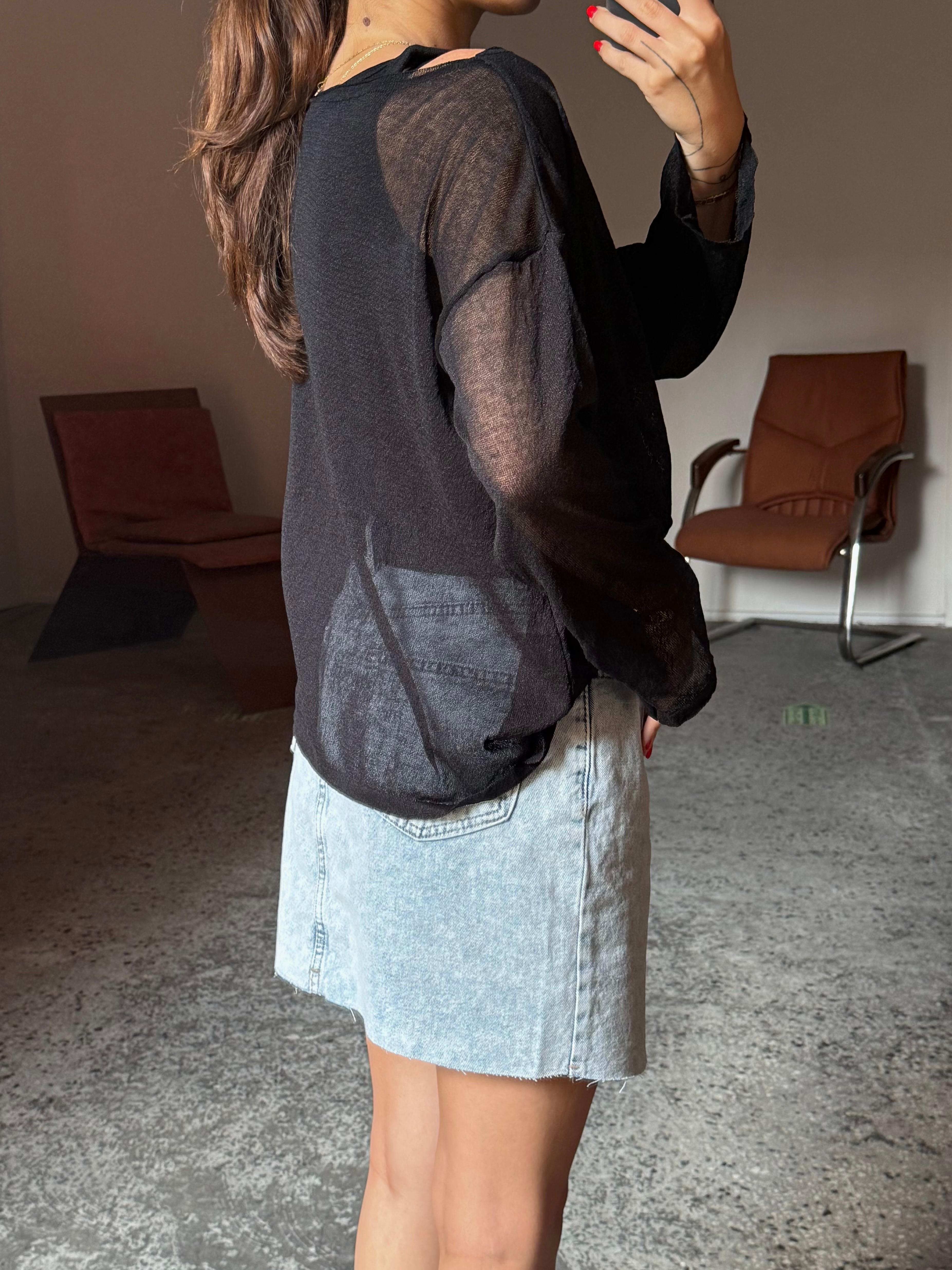 Transparan, Oversize İnce Bluz- atlet takım