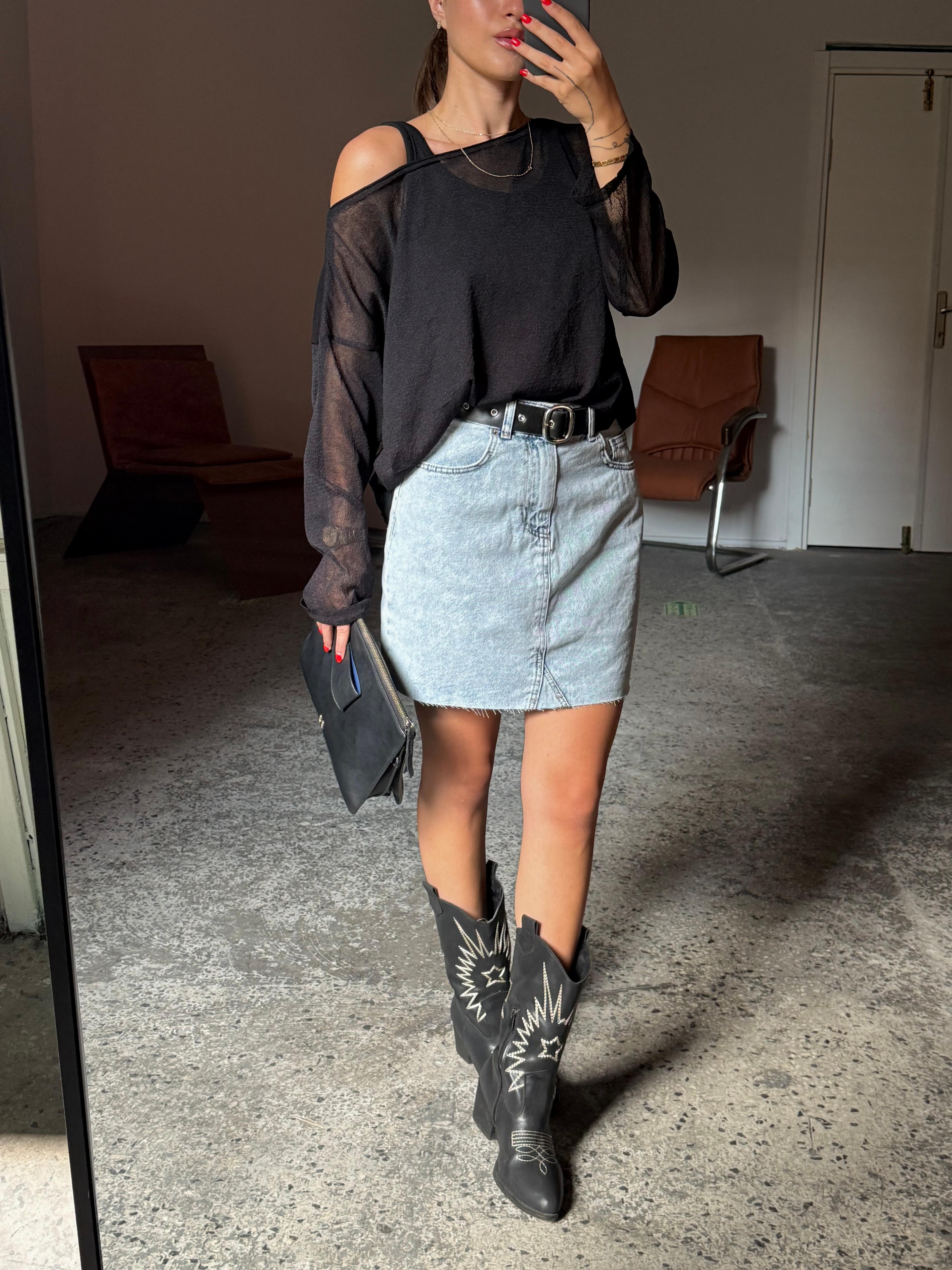 Transparan, Oversize İnce Bluz- atlet takım