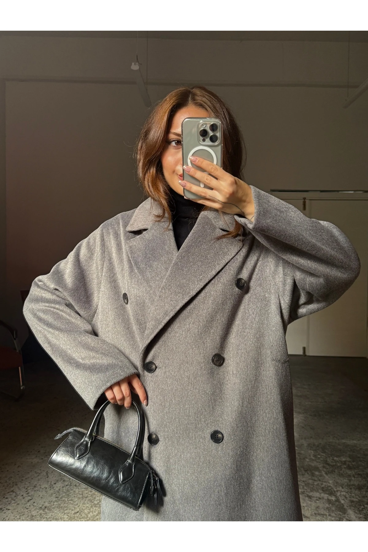 Kaşe, Kırçıllı Uzun Antrasit Kaban