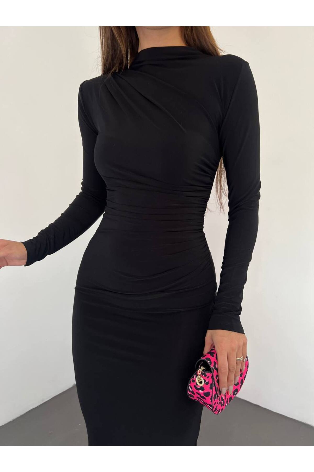 Soft Touch Drapeli Maxi Elbise
