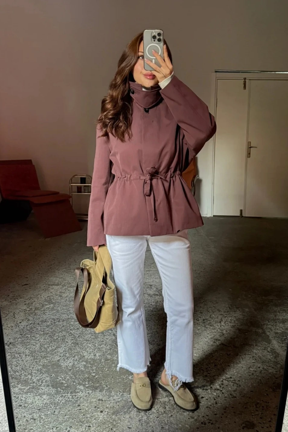 2 Farklı Yaka Biçimli Büzgülü Pamuk Mont