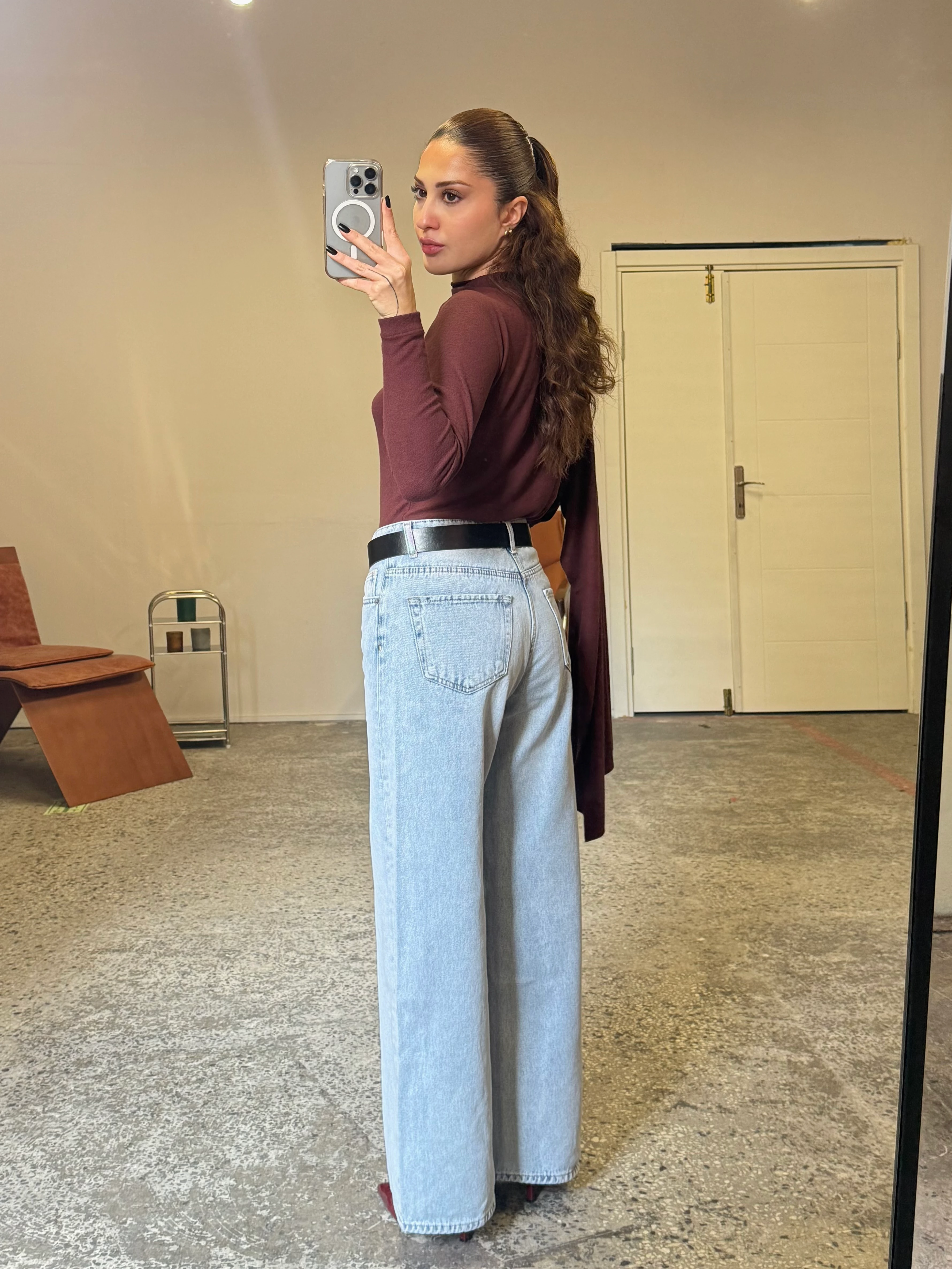 Marry Buz Mavi Wide Leg Jean