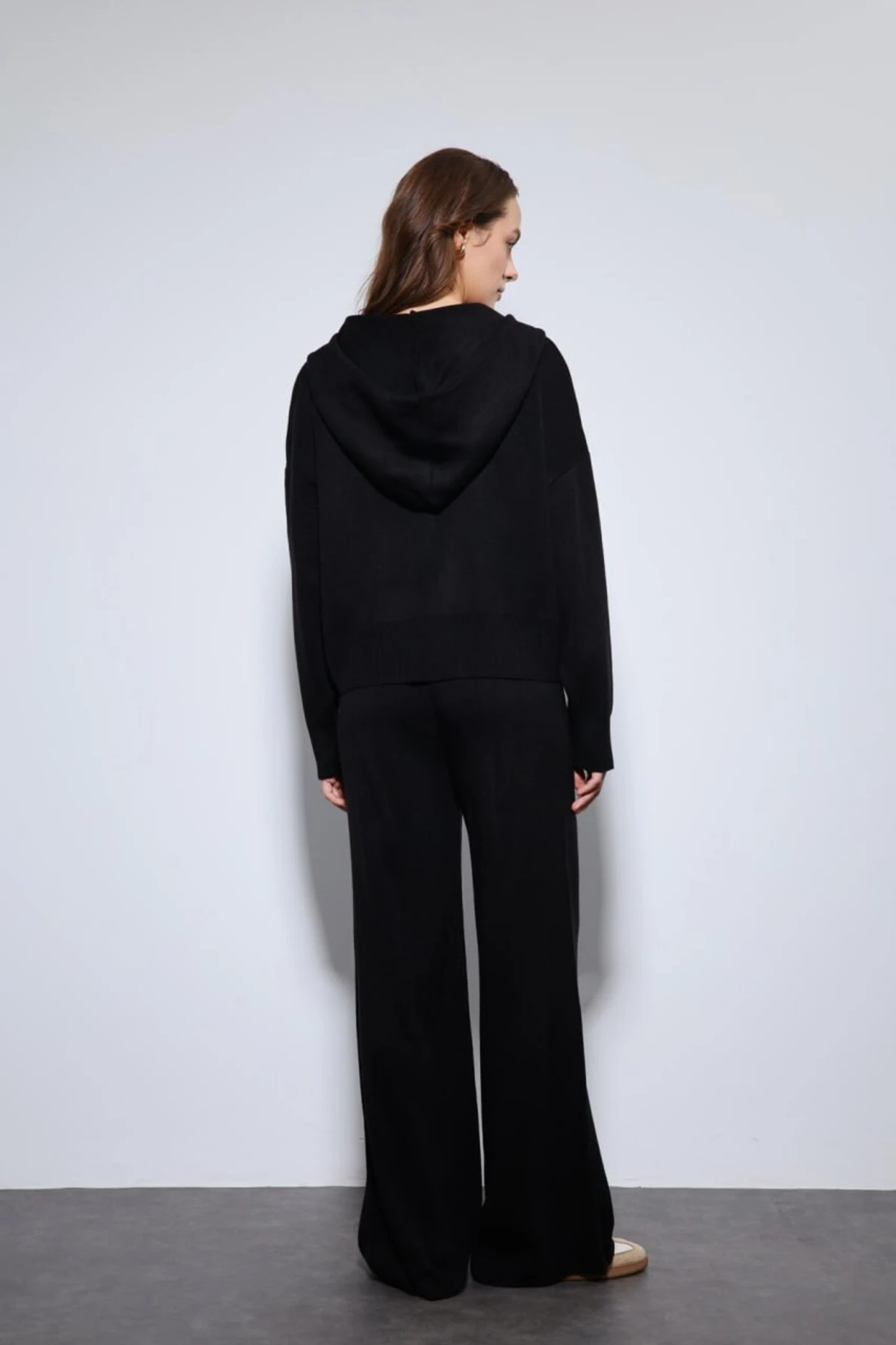 Yünlü, Kapüşonlu Hırka-Pantolon Takım