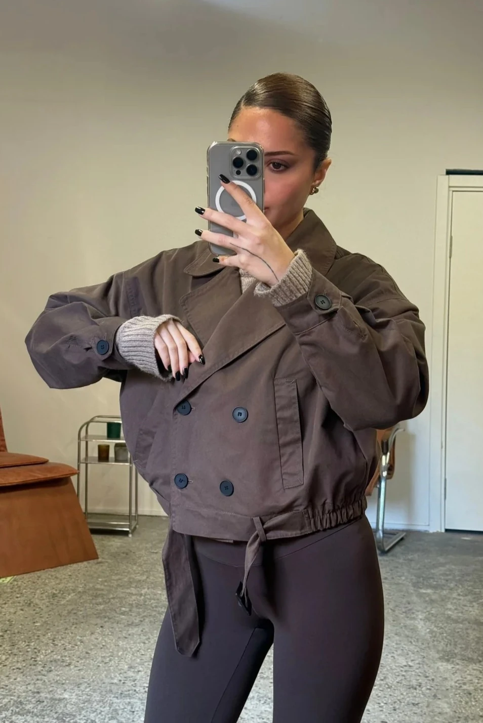 Pamuklu Kısa Trenç Ceket