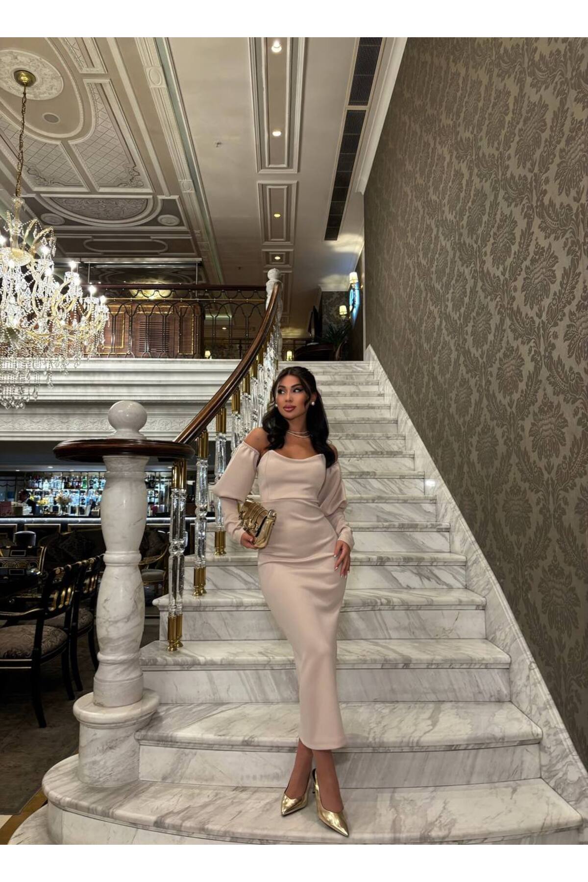 Prenses Kol, Midi Zarif Elbise "Royal"