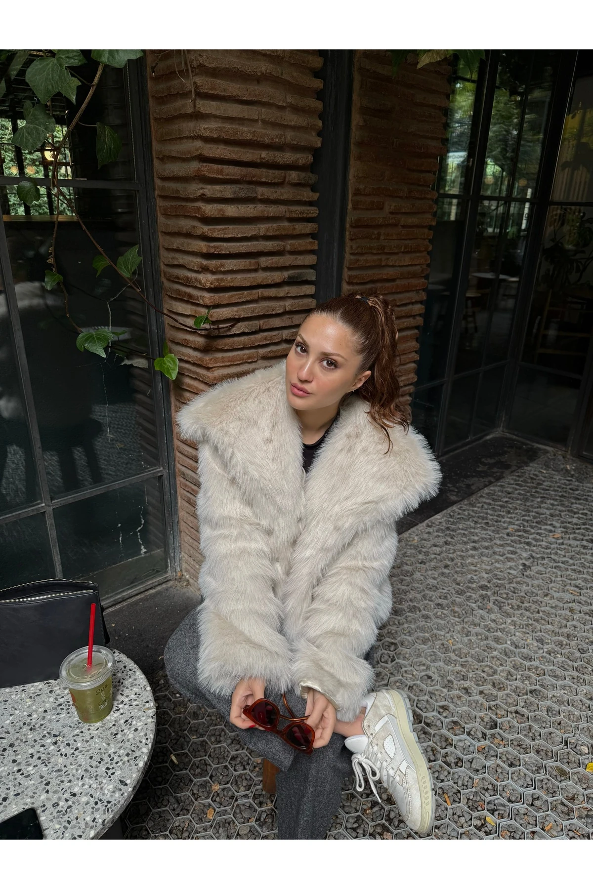 Kadın Astarlı Premium Kruvaze Yaka Kürk