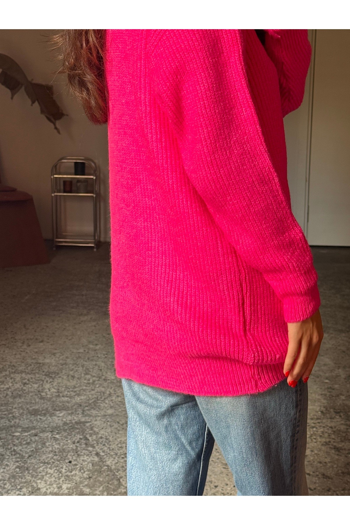Balıkçı Yaka Oversize Kazak
