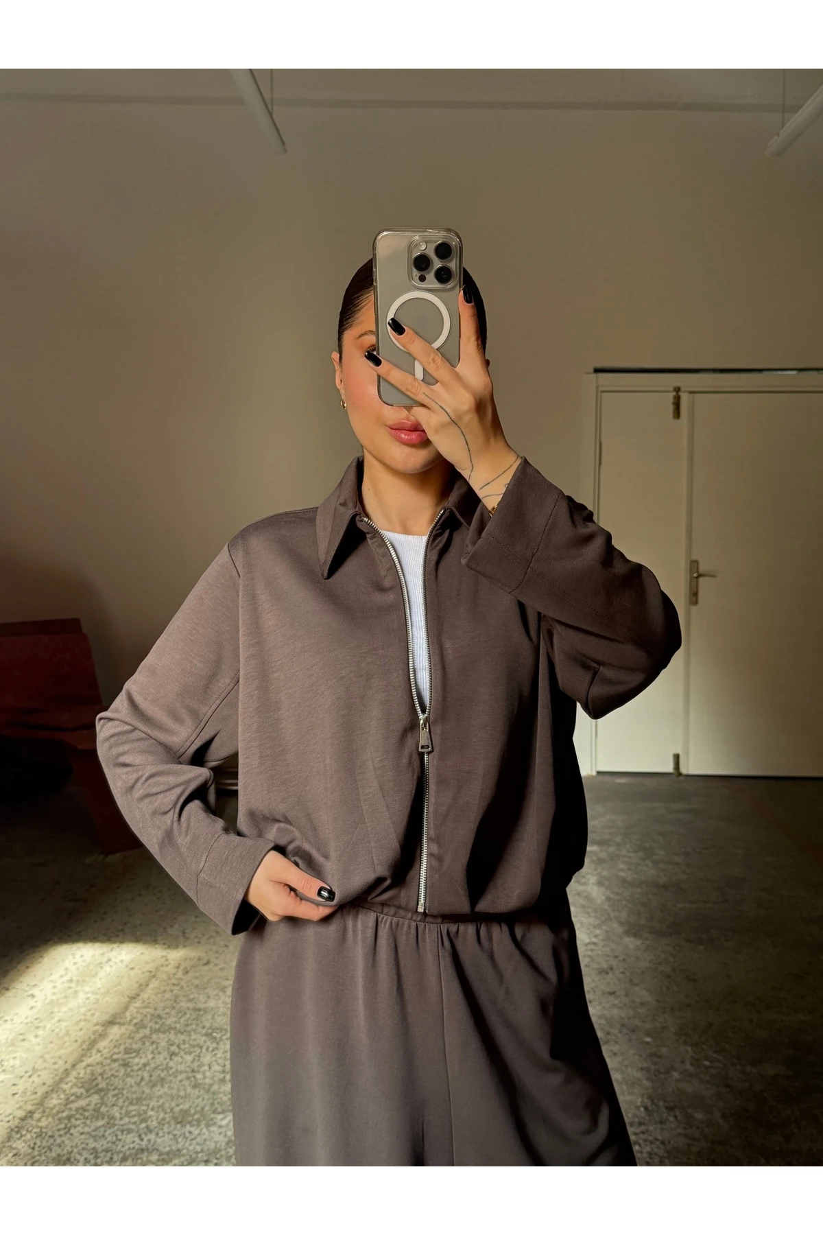 Modal, Fermuarlı Ceket-Şalvar 2'li Takım