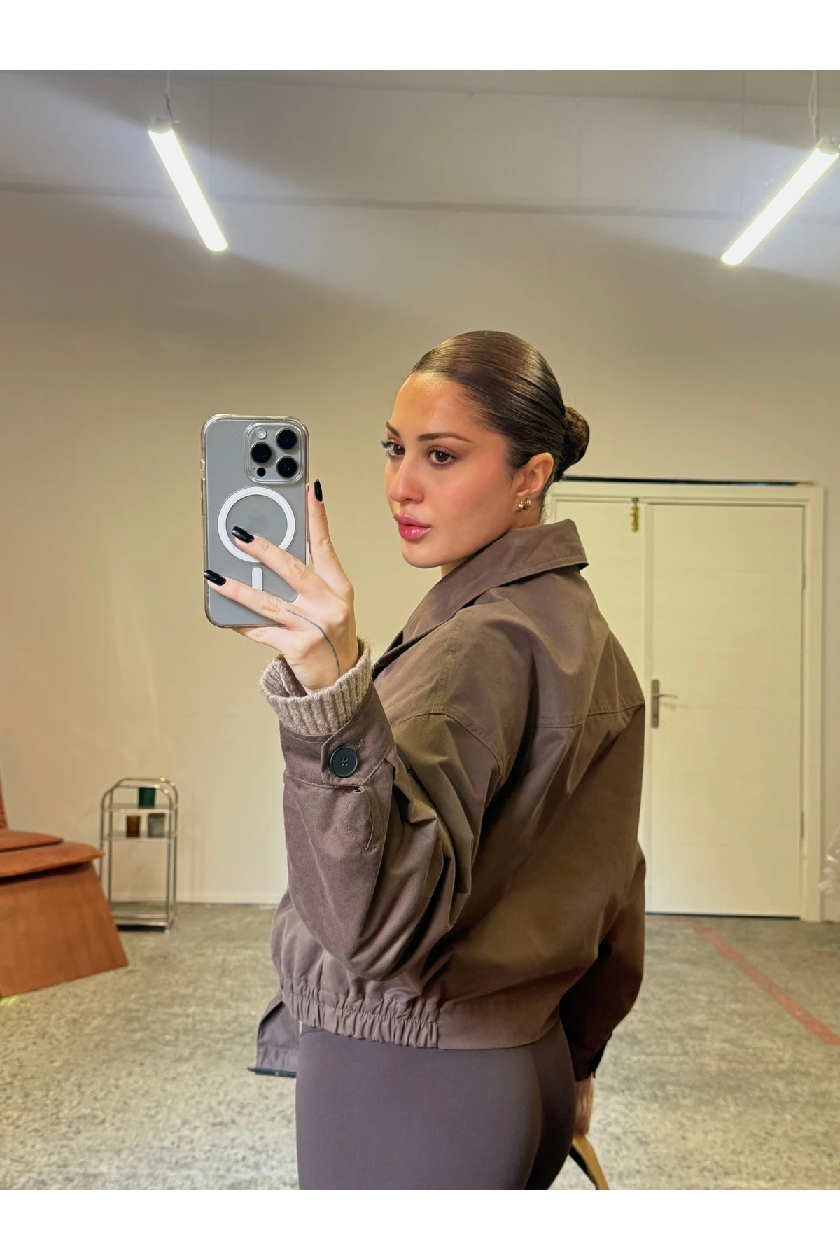 Pamuklu Kısa Trenç Ceket