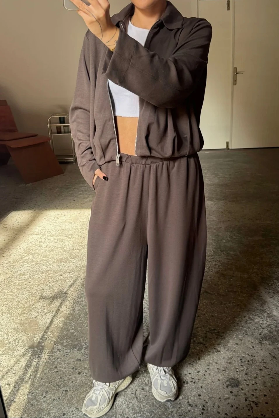 Modal, Fermuarlı Ceket-Şalvar 2'li Takım