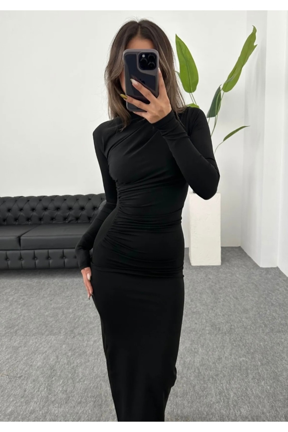 Soft Touch Drapeli Maxi Elbise