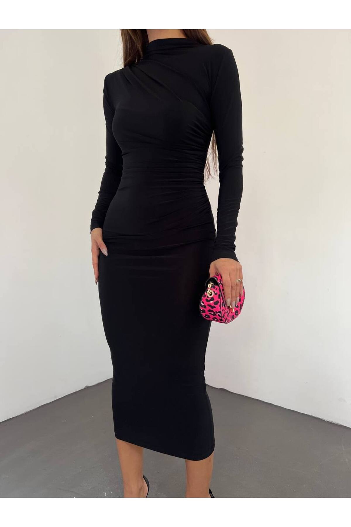 Soft Touch Drapeli Maxi Elbise