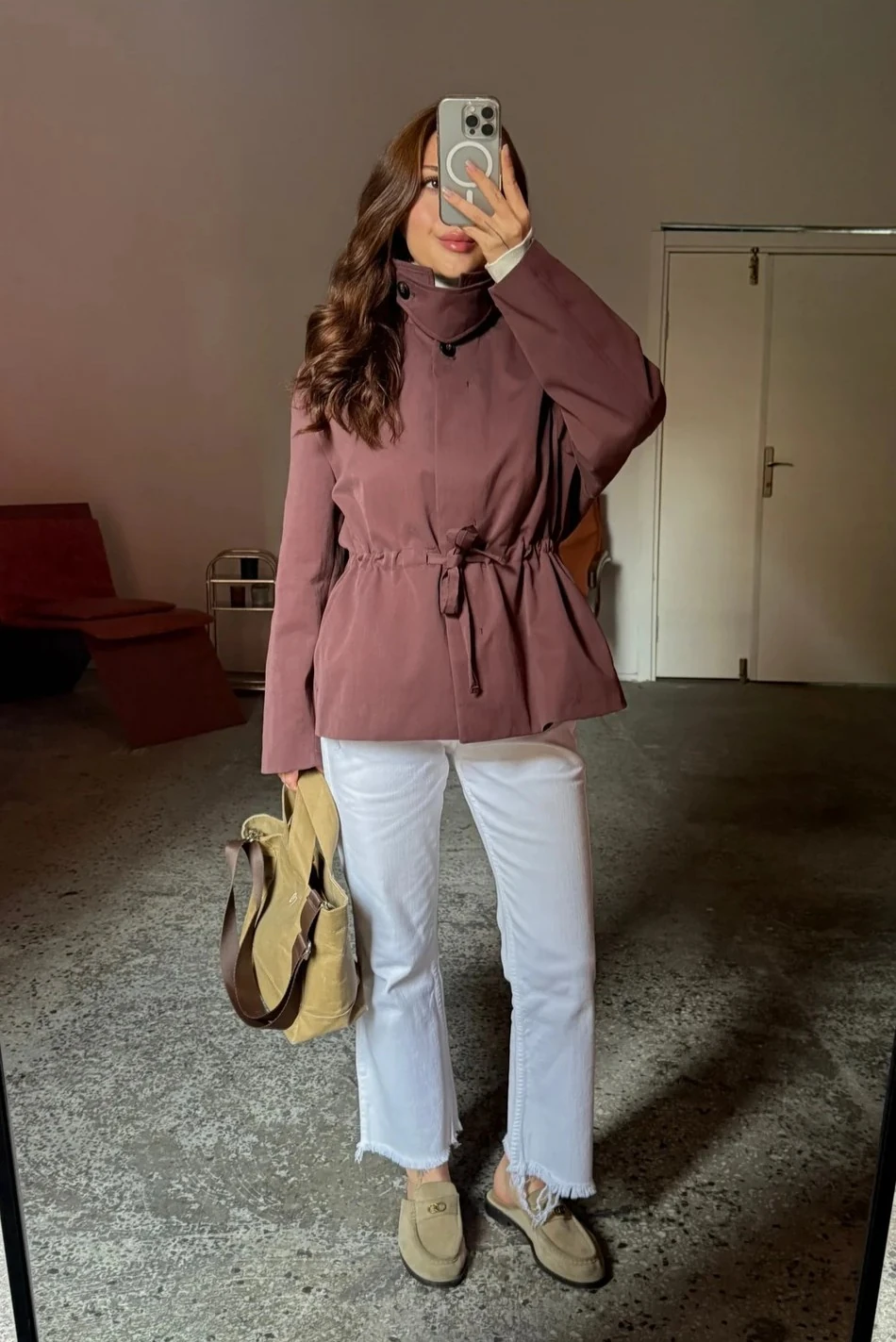 2 Farklı Yaka Biçimli Büzgülü Pamuk Mont