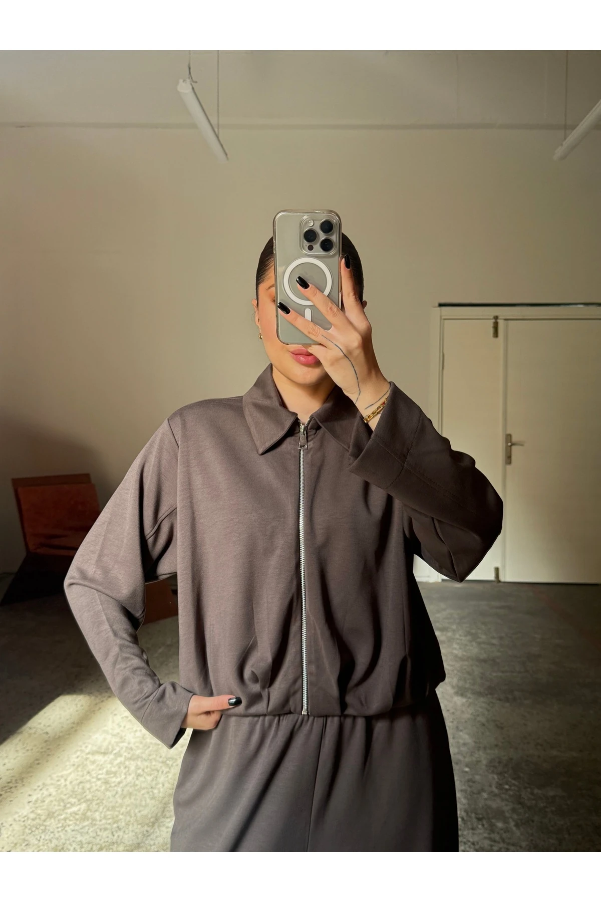 Modal, Fermuarlı Ceket-Şalvar 2'li Takım