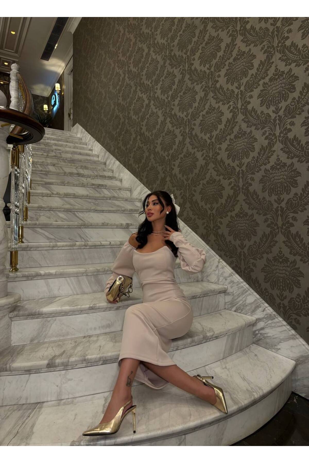 Prenses Kol, Midi Zarif Elbise "Royal"