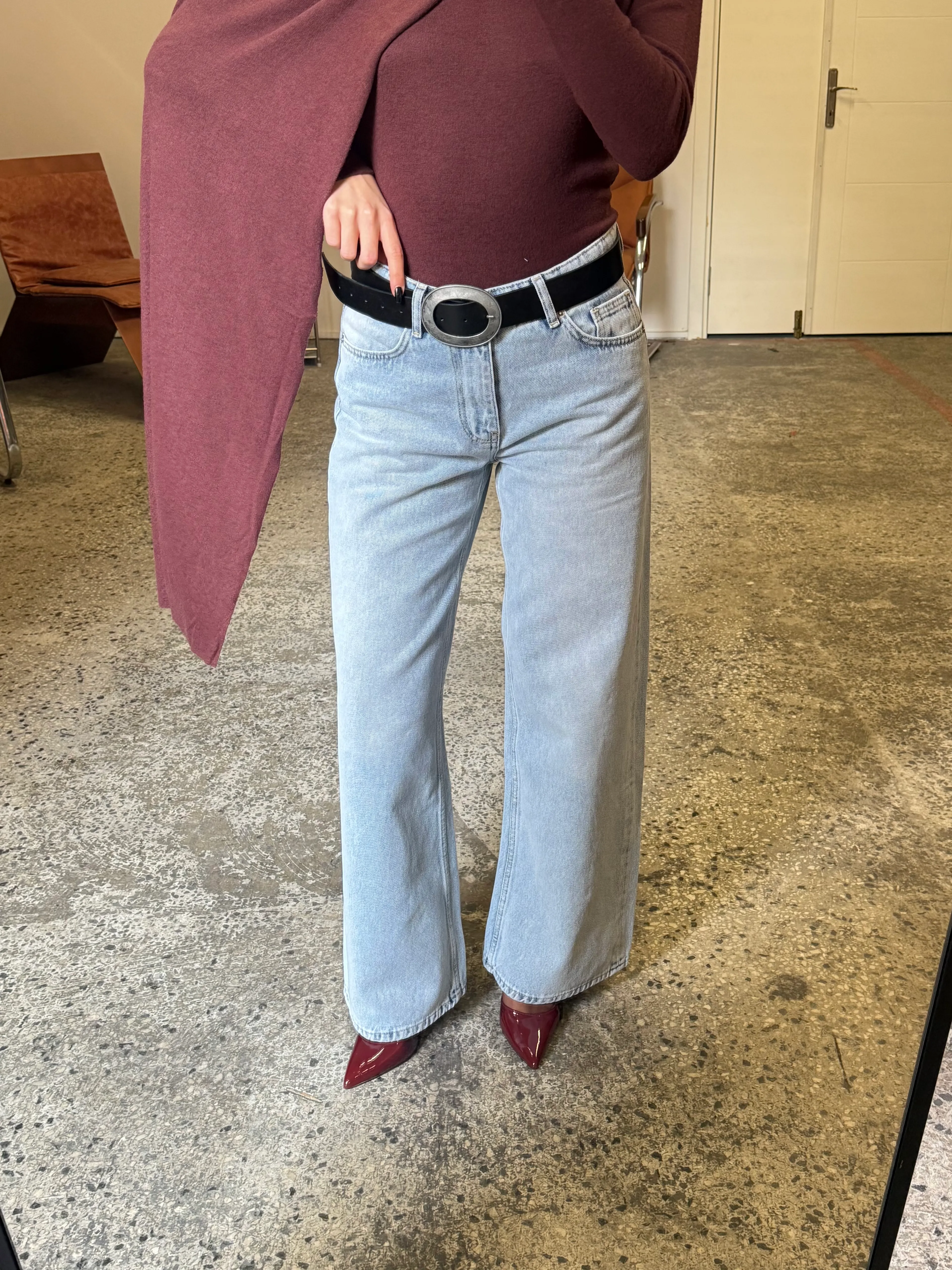 Marry Buz Mavi Wide Leg Jean