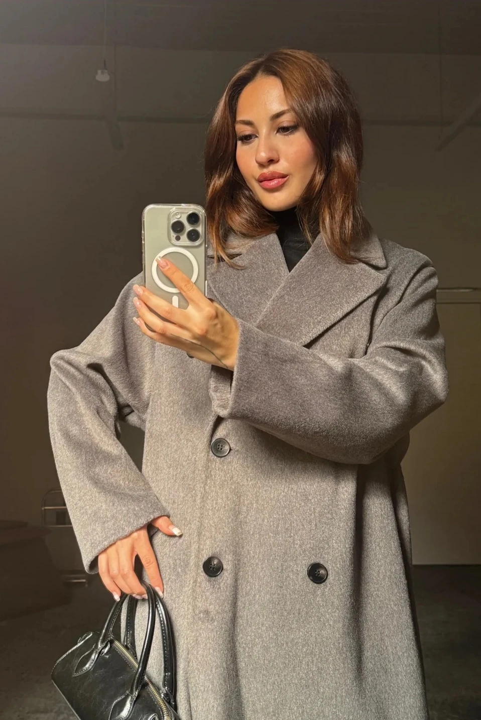 Kaşe, Kırçıllı Uzun Antrasit Kaban