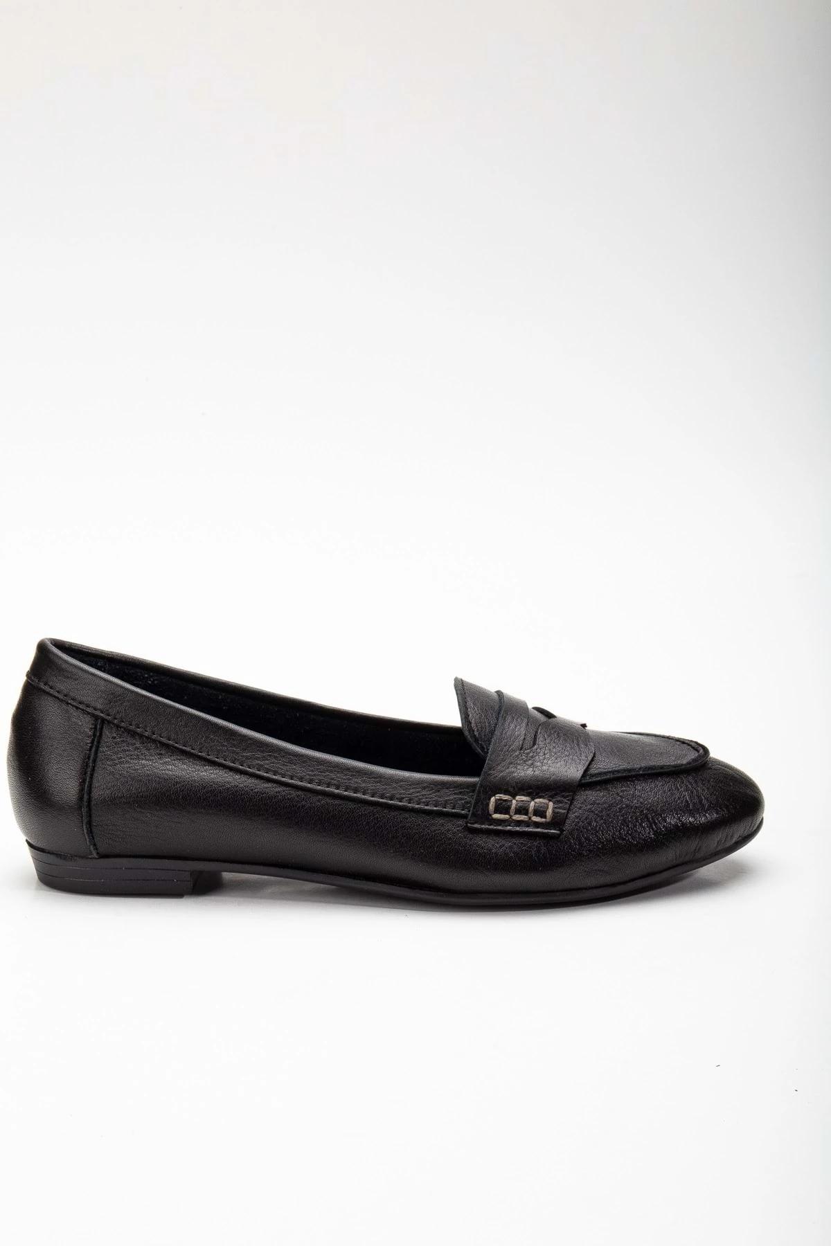 Kadın Hakiki Deri Saraçlı Rahat Babet - SİYAH