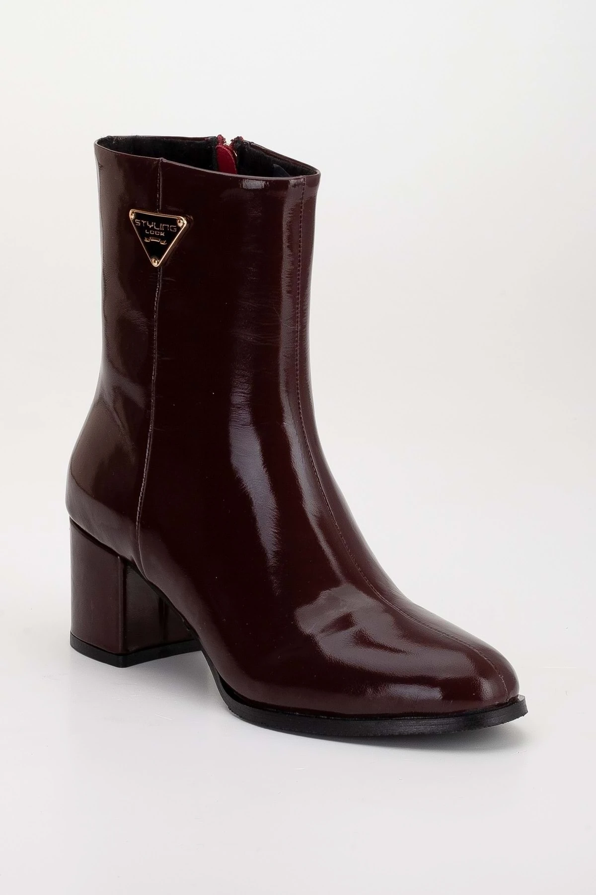 Kadın Hakiki Deri Aksesuarlı Topuklu Bot - BORDO RUGAN