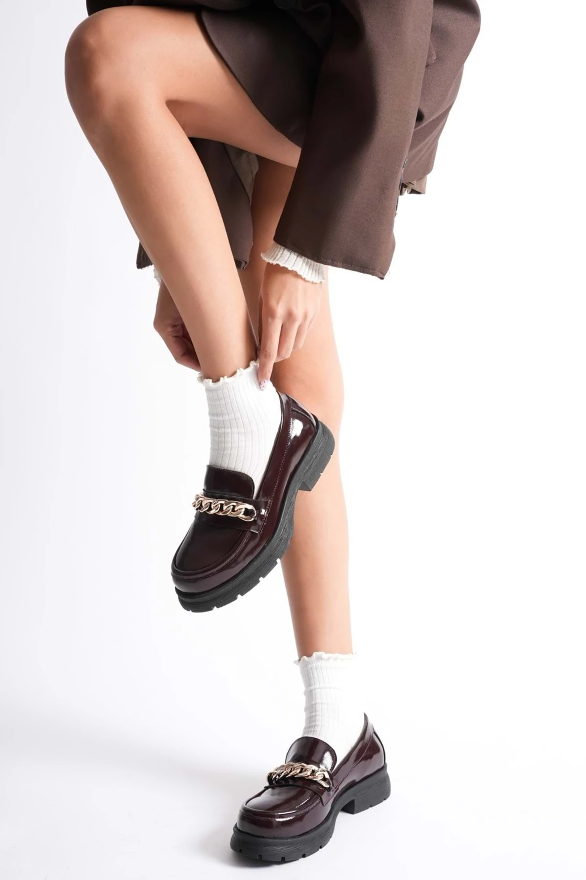 Kadın Hakiki Deri Light Tabanlı Tokalı Rahat Loafer Ayakkabı