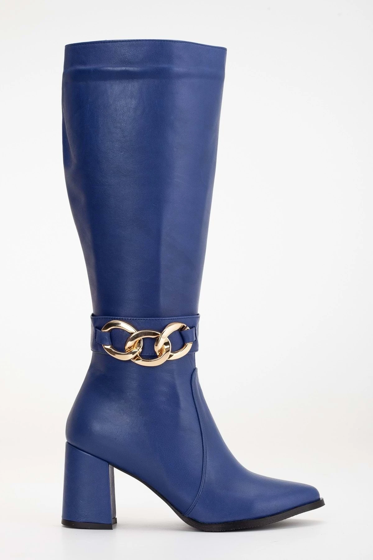 Kadın Hakiki Deri Toka Detaylı Çizme 