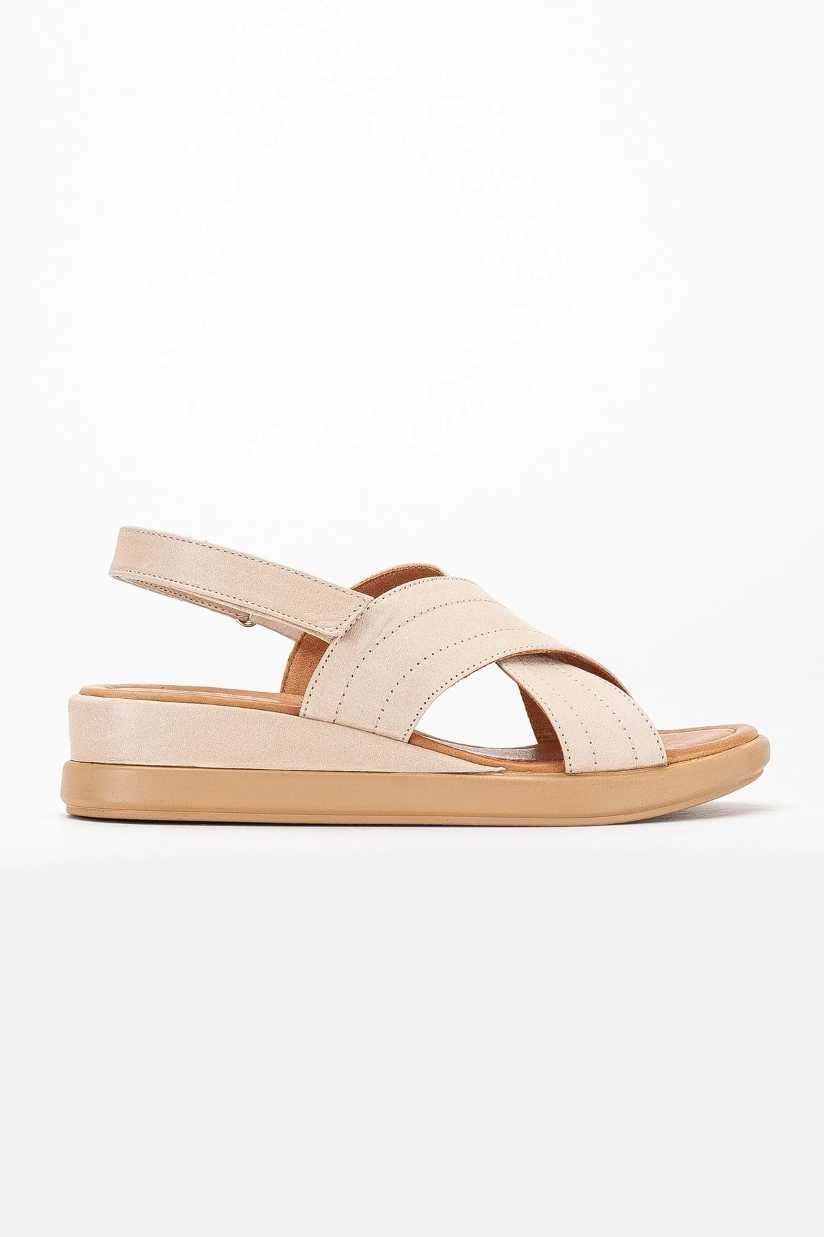 Kadın Hakiki Deri Arkası Cırtlı Sandalet