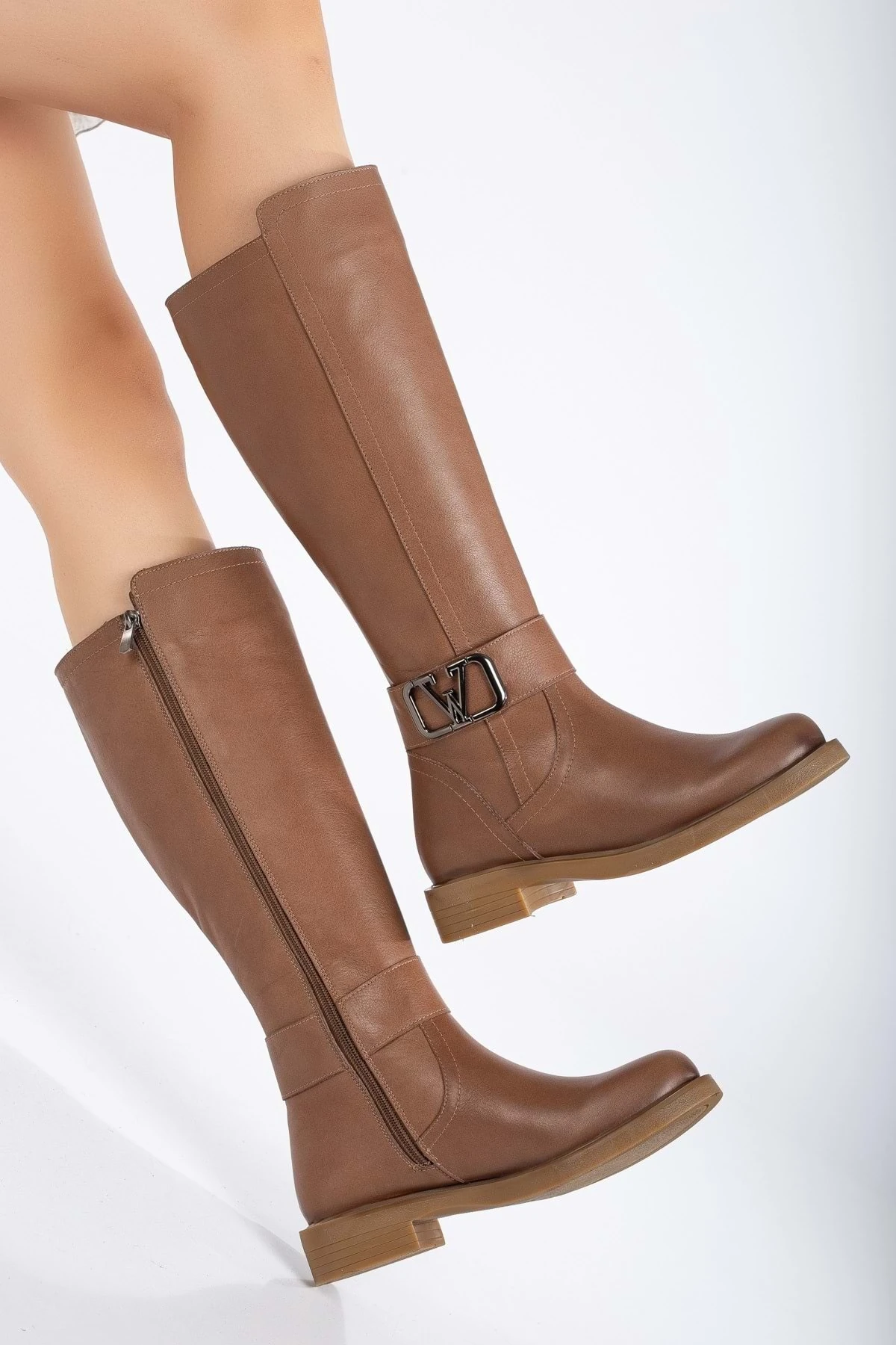 Kadın Hakiki Deri Tokalı Çizme