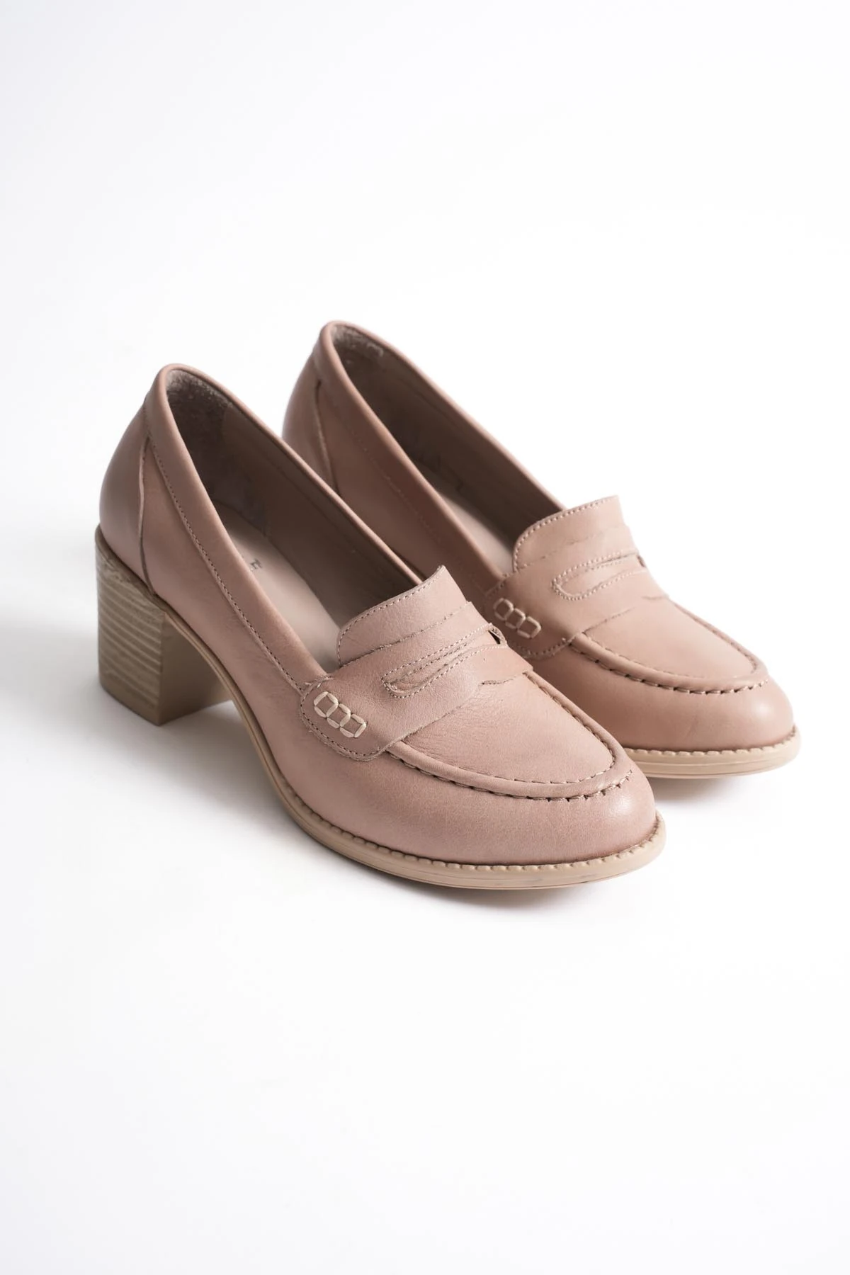 Kadın Hakiki Deri Saraçlı Klasik Topuklu Ayakkabı