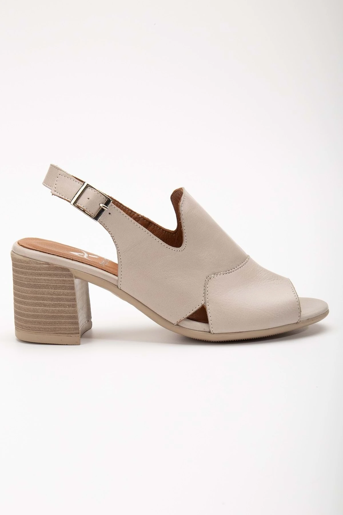 Kadın Hakiki Deri Bilekten Bağlı Topuklu Sandalet