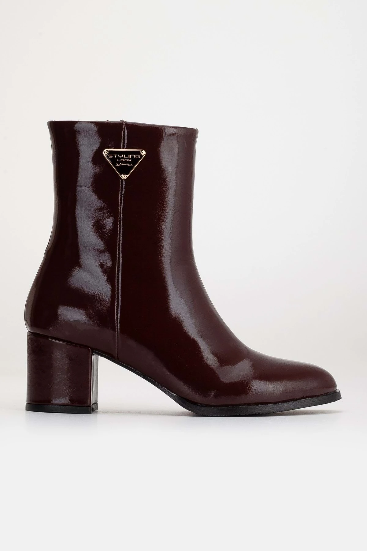 Kadın Hakiki Deri Aksesuarlı Topuklu Bot - BORDO RUGAN