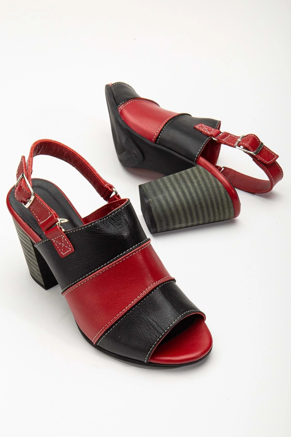 Kadın Hakiki Deri Topuklu Sandalet