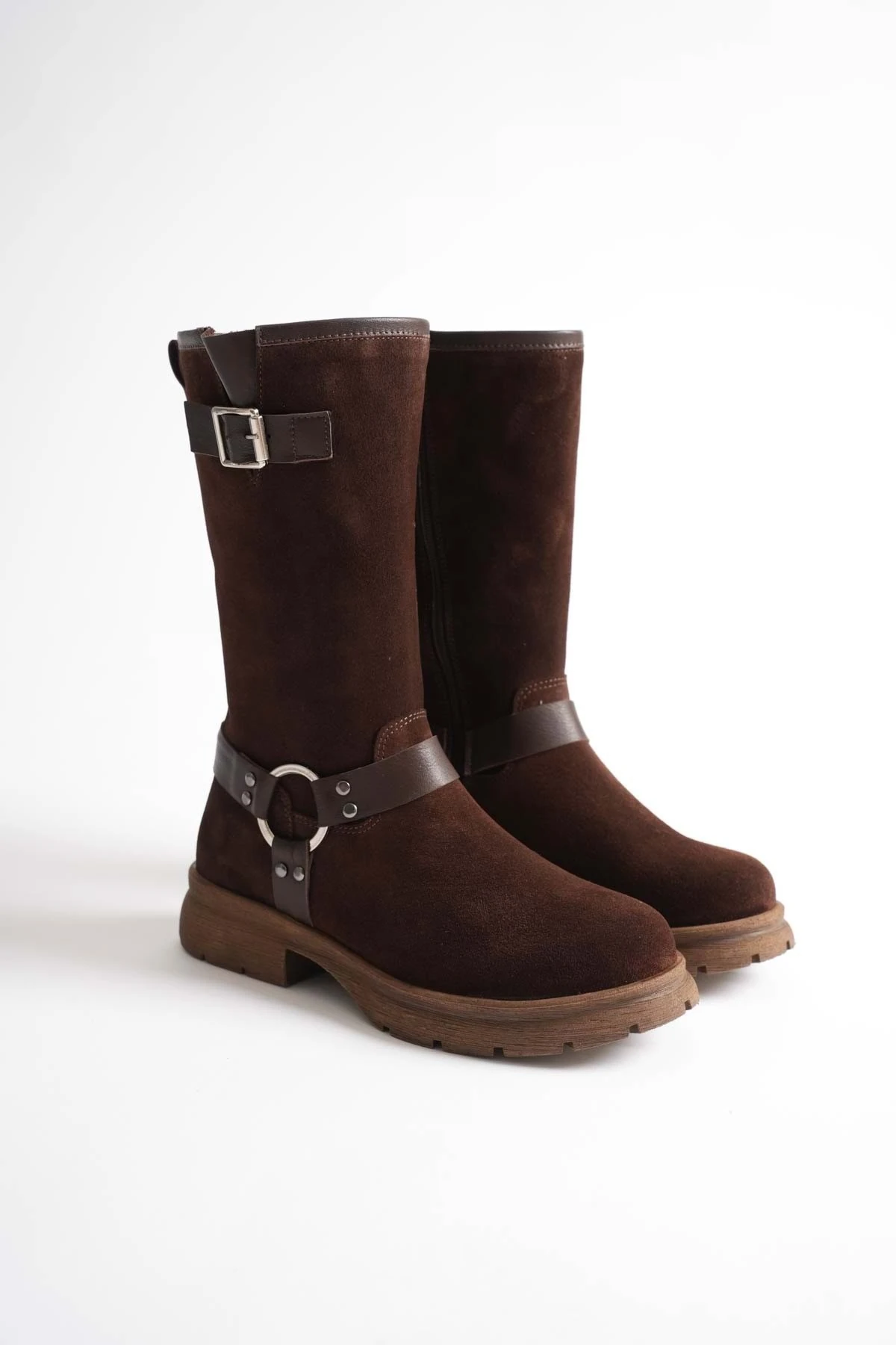 Kadın Hakiki Deri Aksesuar Detaylı Binici Çizme