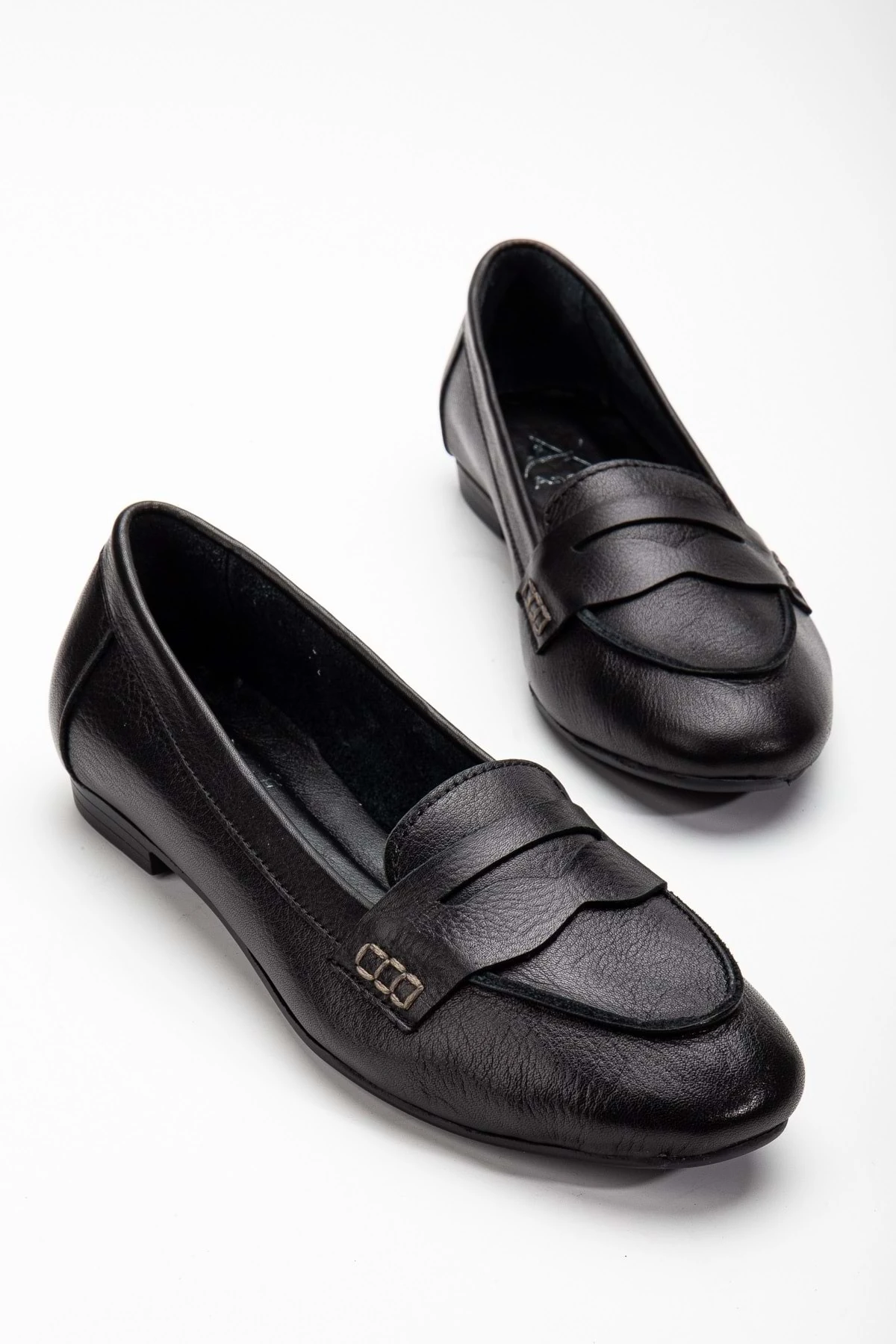 Kadın Hakiki Deri Saraçlı Rahat Babet - SİYAH