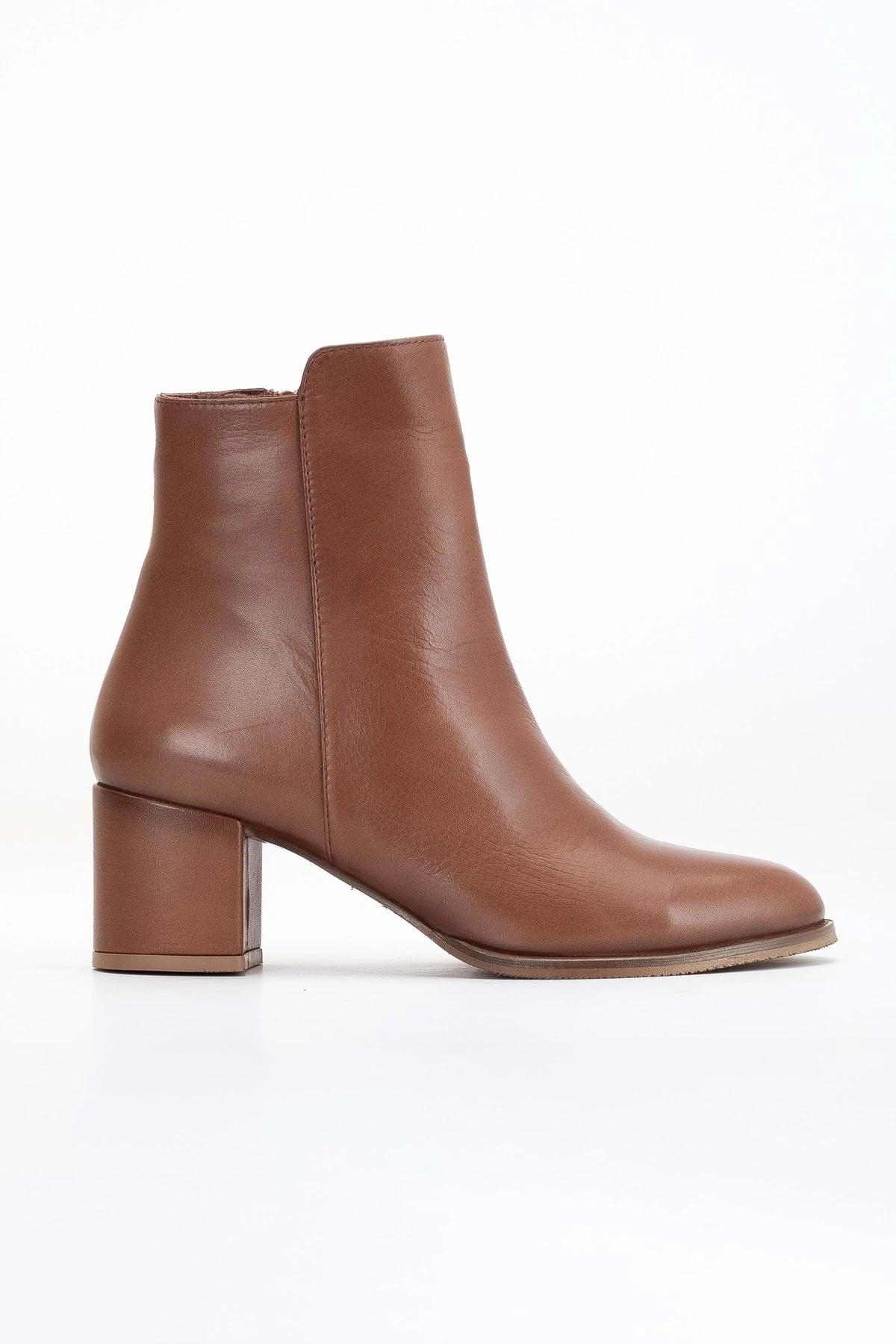 Kadın Hakiki Deri Günlük Topuklu Bot - CEVİZ