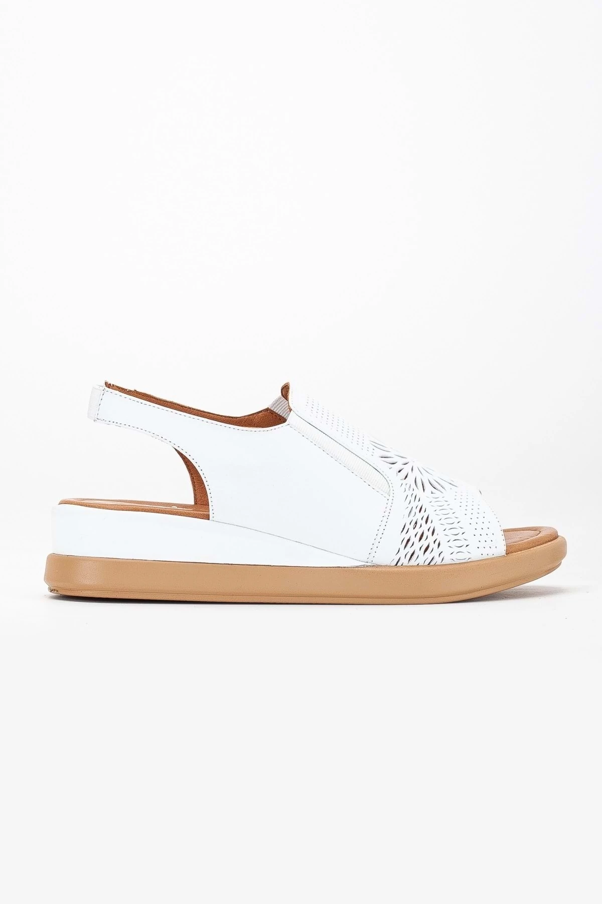 Kadın Hakiki Deri Lastikli Sandalet