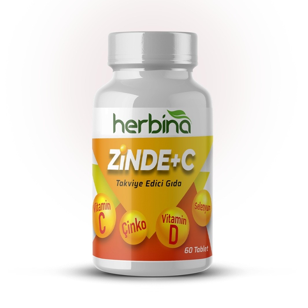 Herbina ZİNDE+C VİTAMİN C,ÇİNKO,VİTAMİN D, SELENYUM 60 TABLET