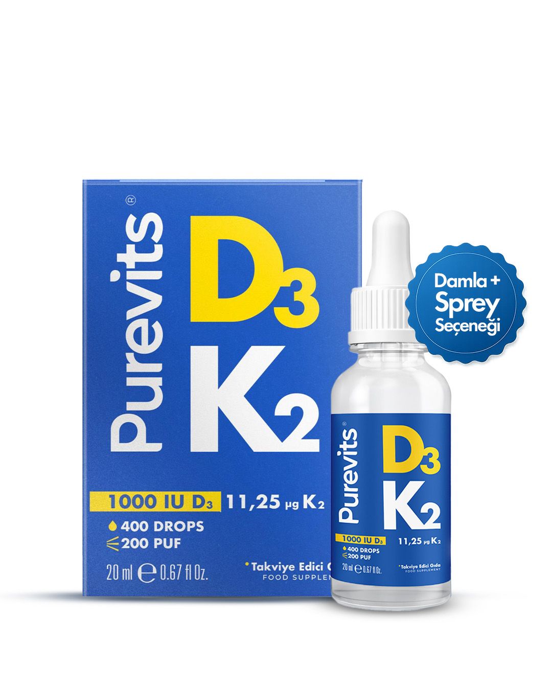 PUREVITS D3 & K2 Takviye Edici Gıda