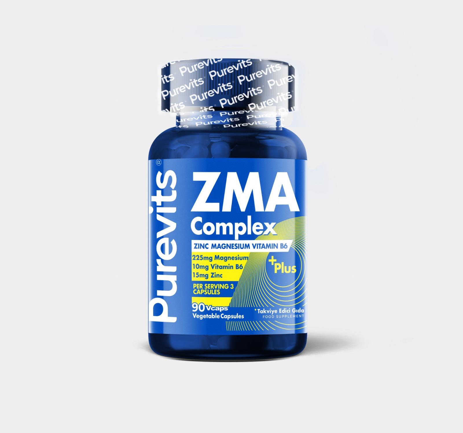 PUREVITS MAGNEZYUM, ÇİNKO, VİTAMİN B6, 90 BİTKİSEL KAPSÜLLÜ ZMA COMPLEX