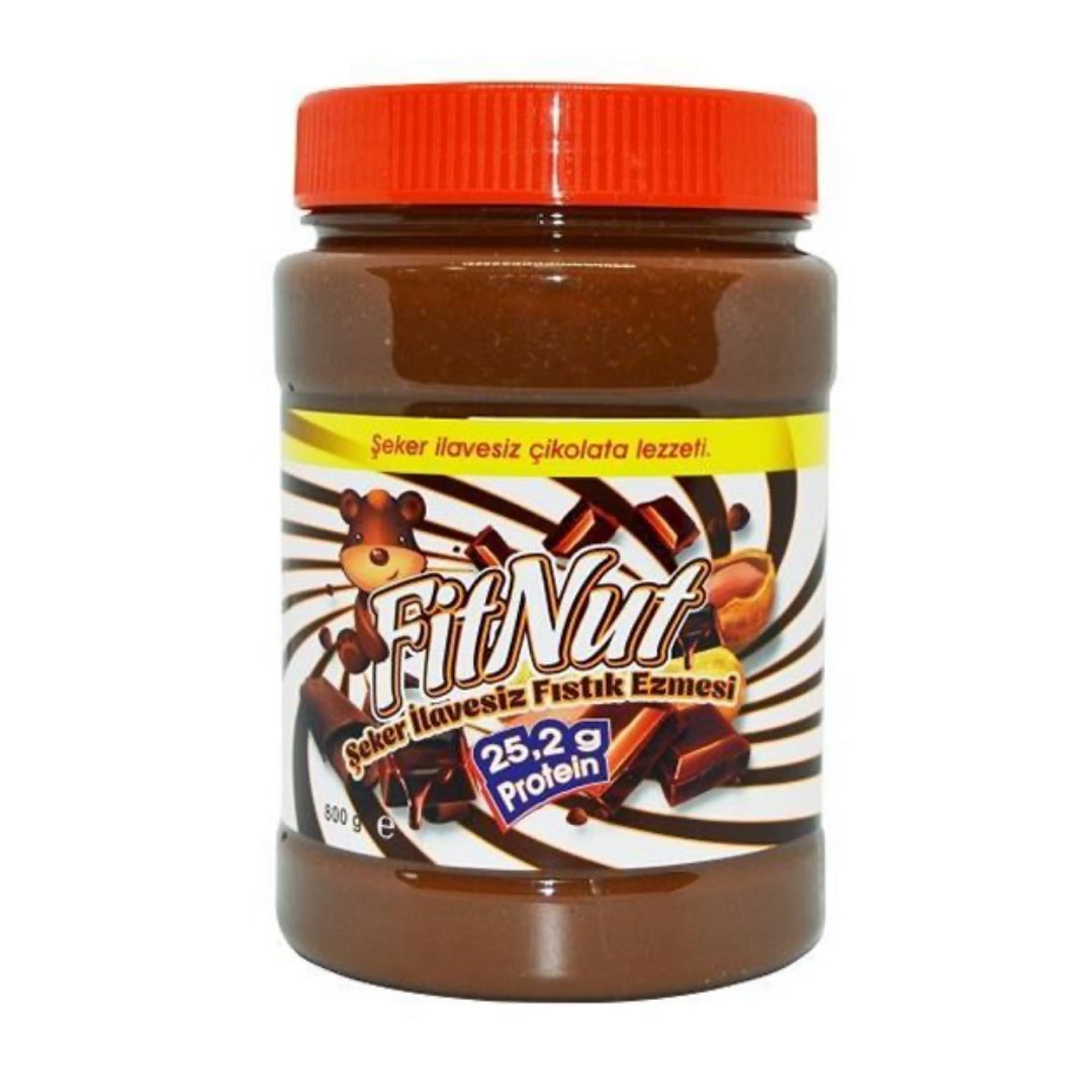 FİTNUT ŞEKERSİZ ÇİKOLATALI FISTIK EZMESİ (800GR)