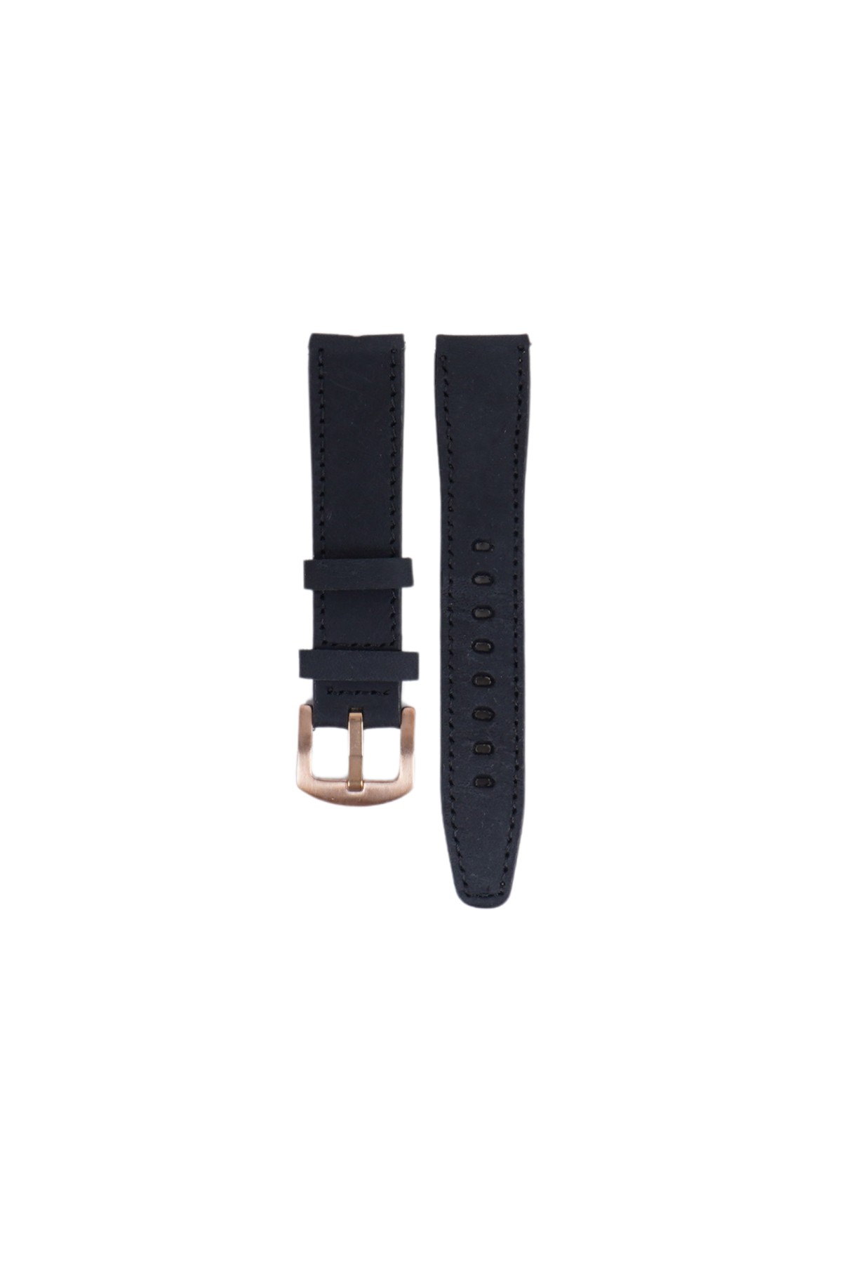 Fro LW38-43 20 mm Hakiki Deri Düz Siyah Kordon Gold Toka