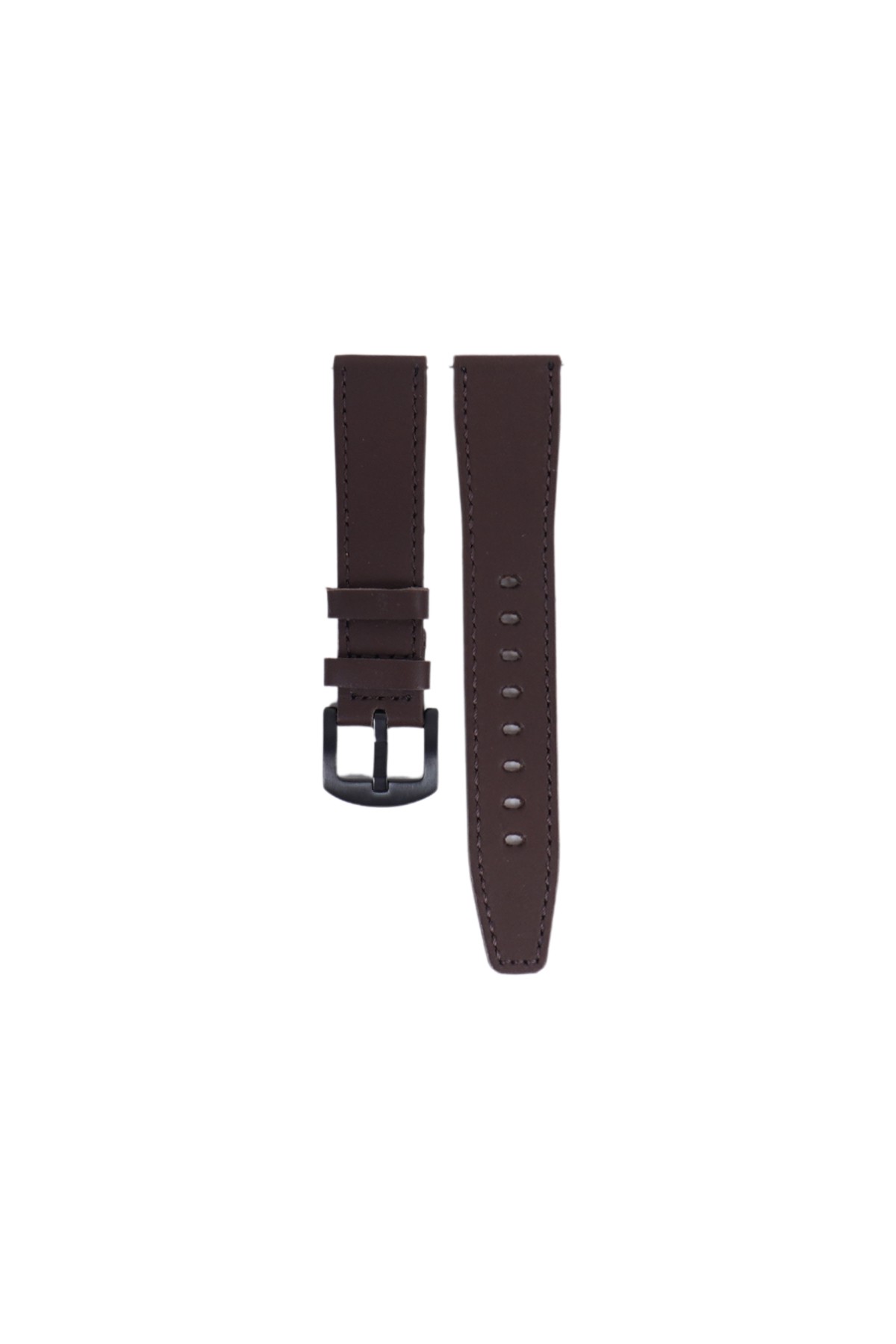 Fro LW38-43 20 mm Hakiki Deri Düz Kahve Kordon Siyah Toka
