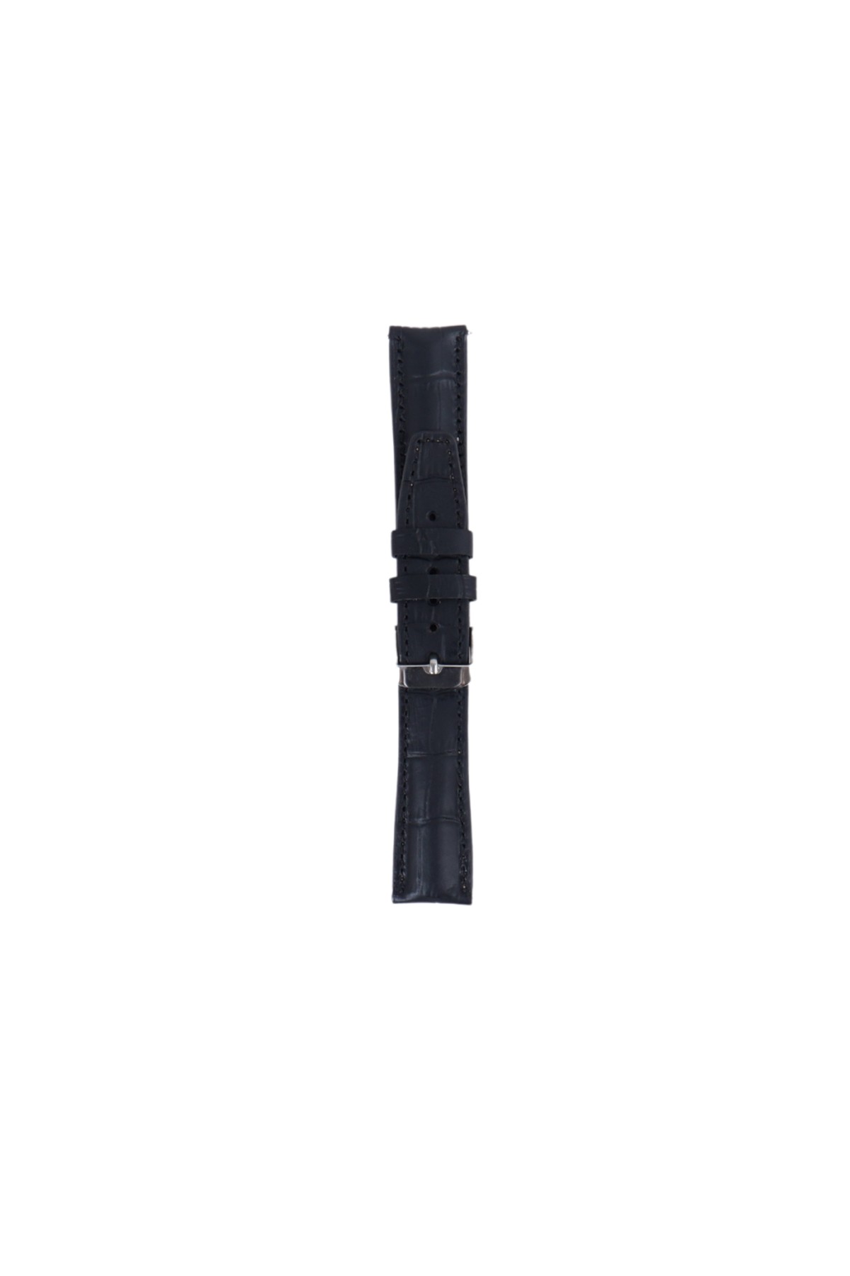 Fro LW38-43 20 mm Hakiki Deri Bombeli Siyah Kordon Silver Toka