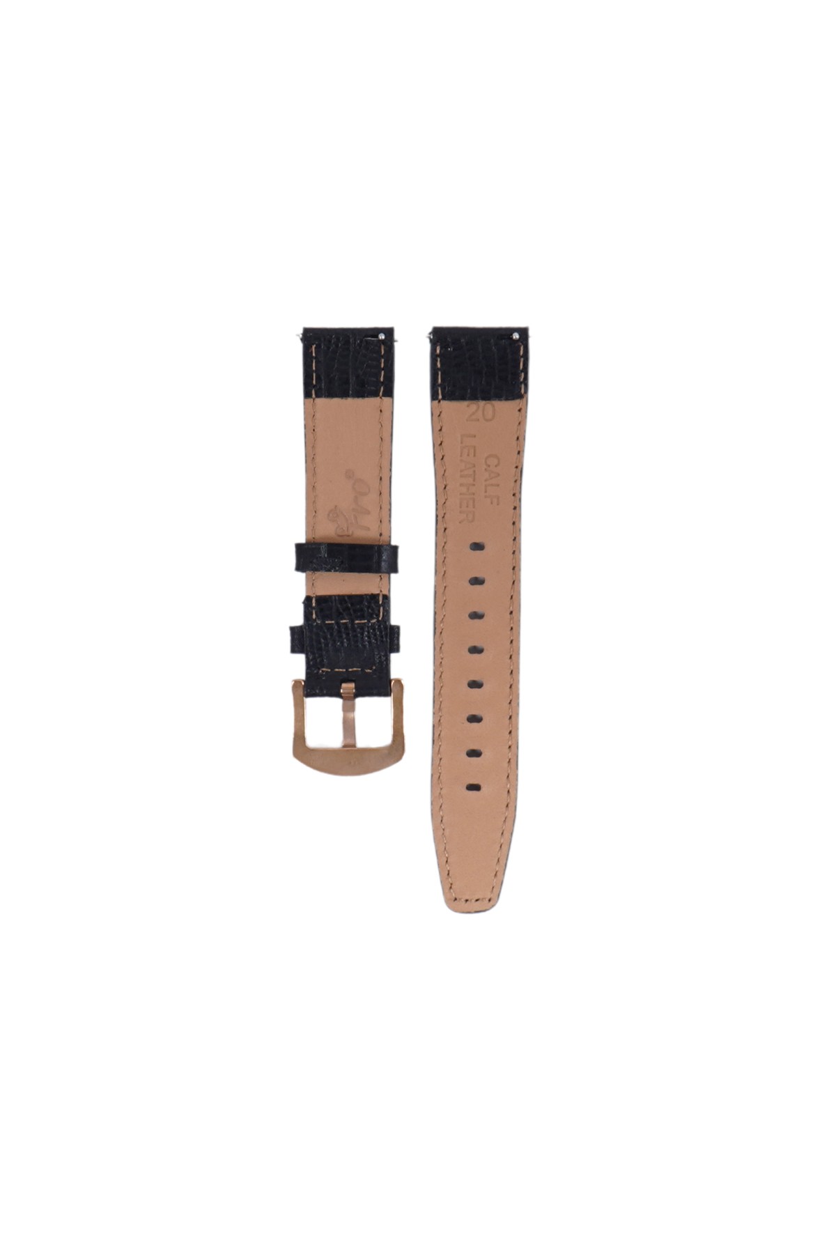 Fro LW38-43 20 mm Hakiki Deri İguana Siyah Kordon Gold Toka